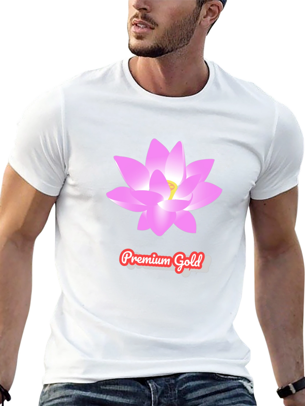 Premium Gold Lotus T-Shirt