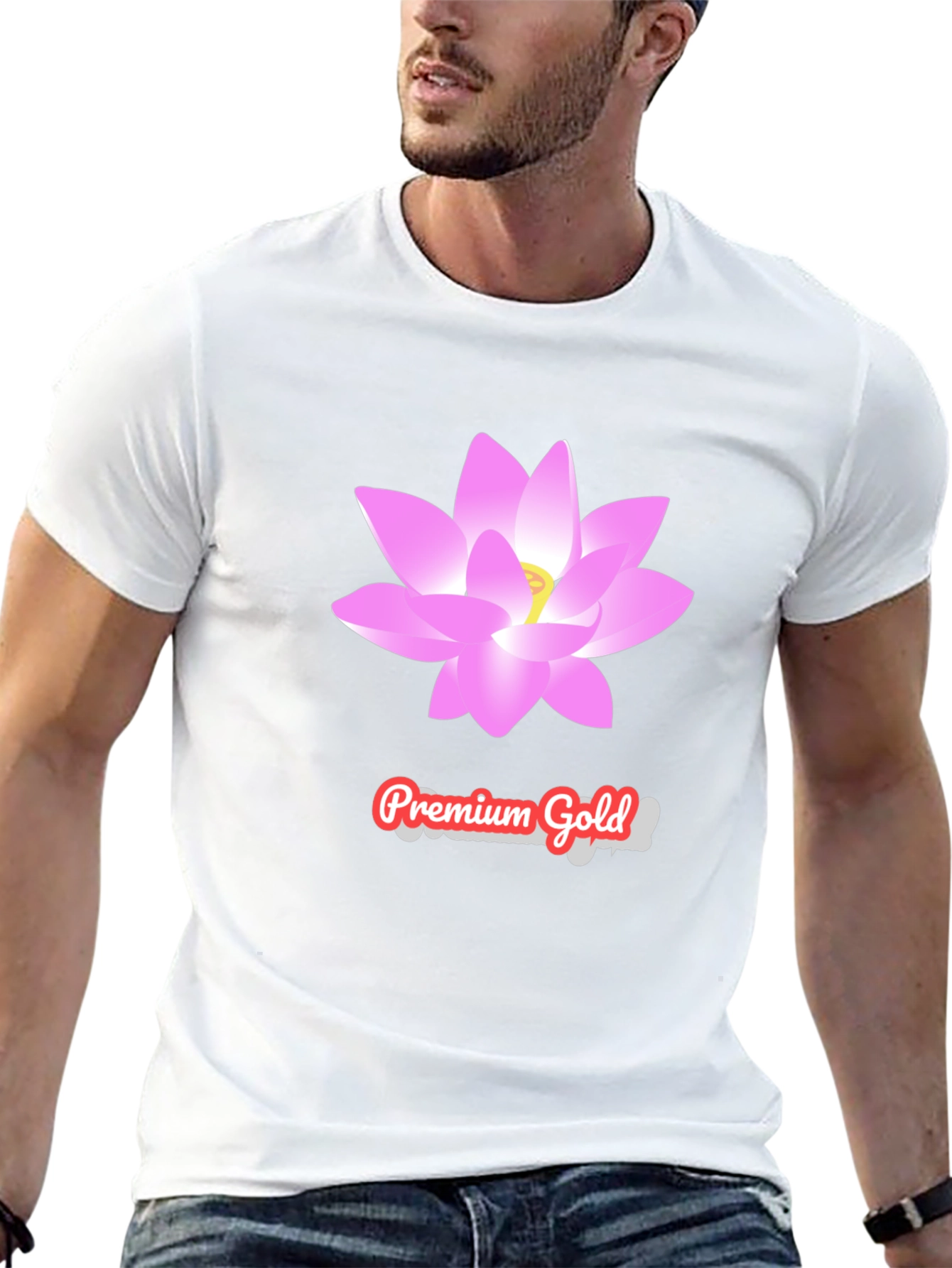 Premium Gold Lotus T-Shirt
