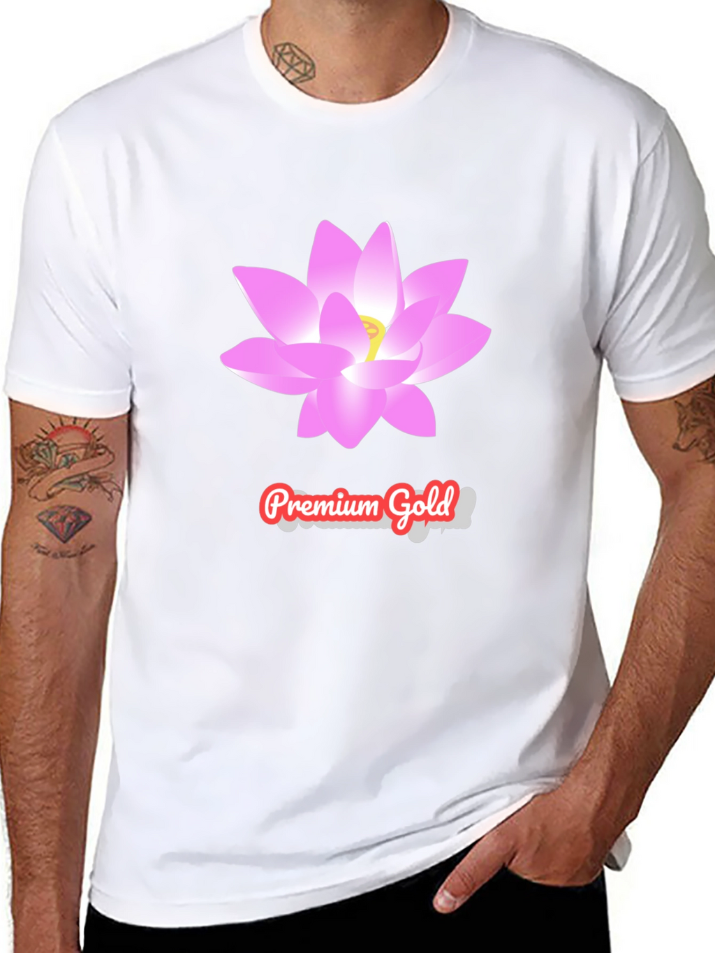 Premium Gold Lotus T-Shirt