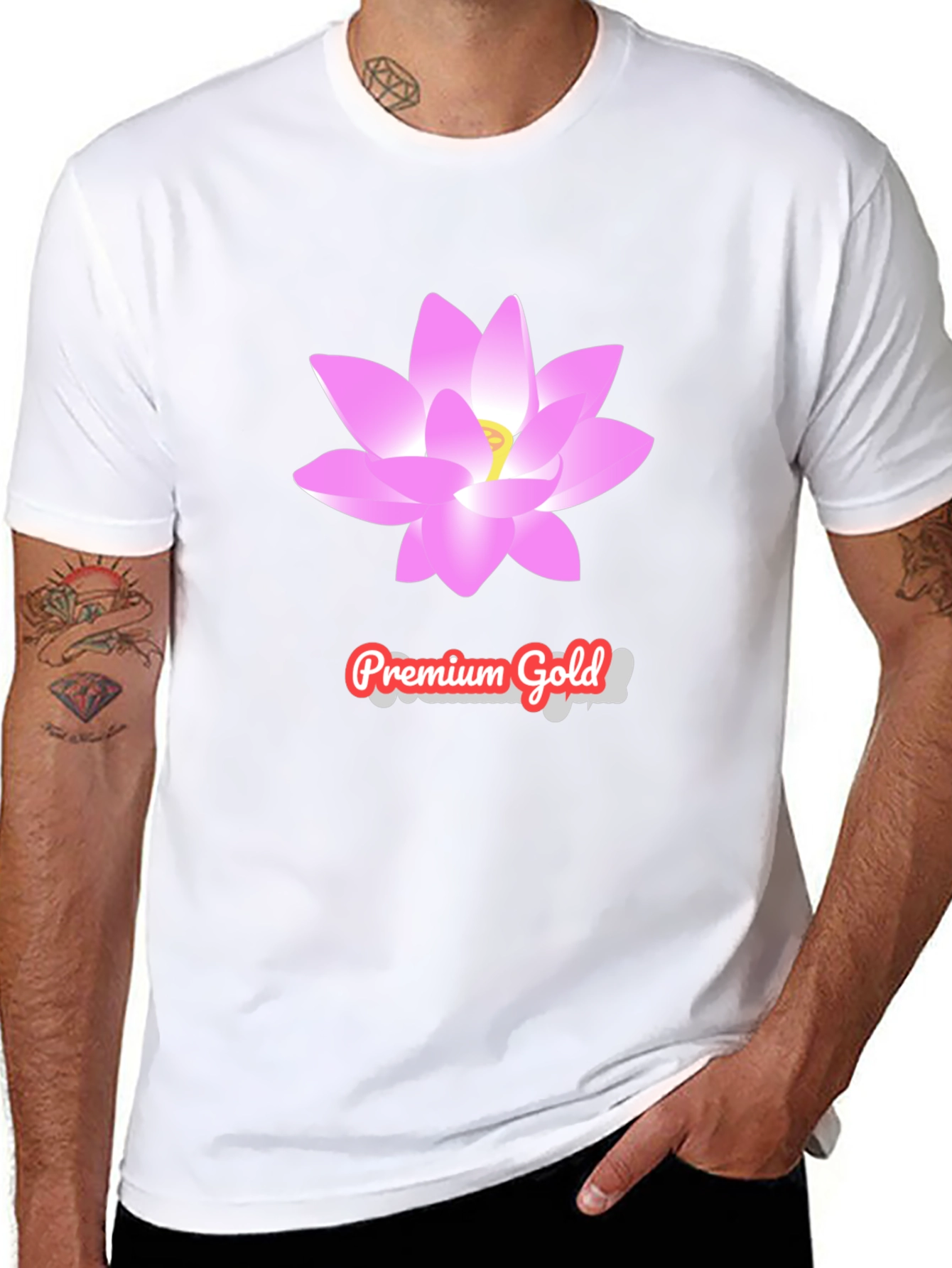 Premium Gold Lotus T-Shirt