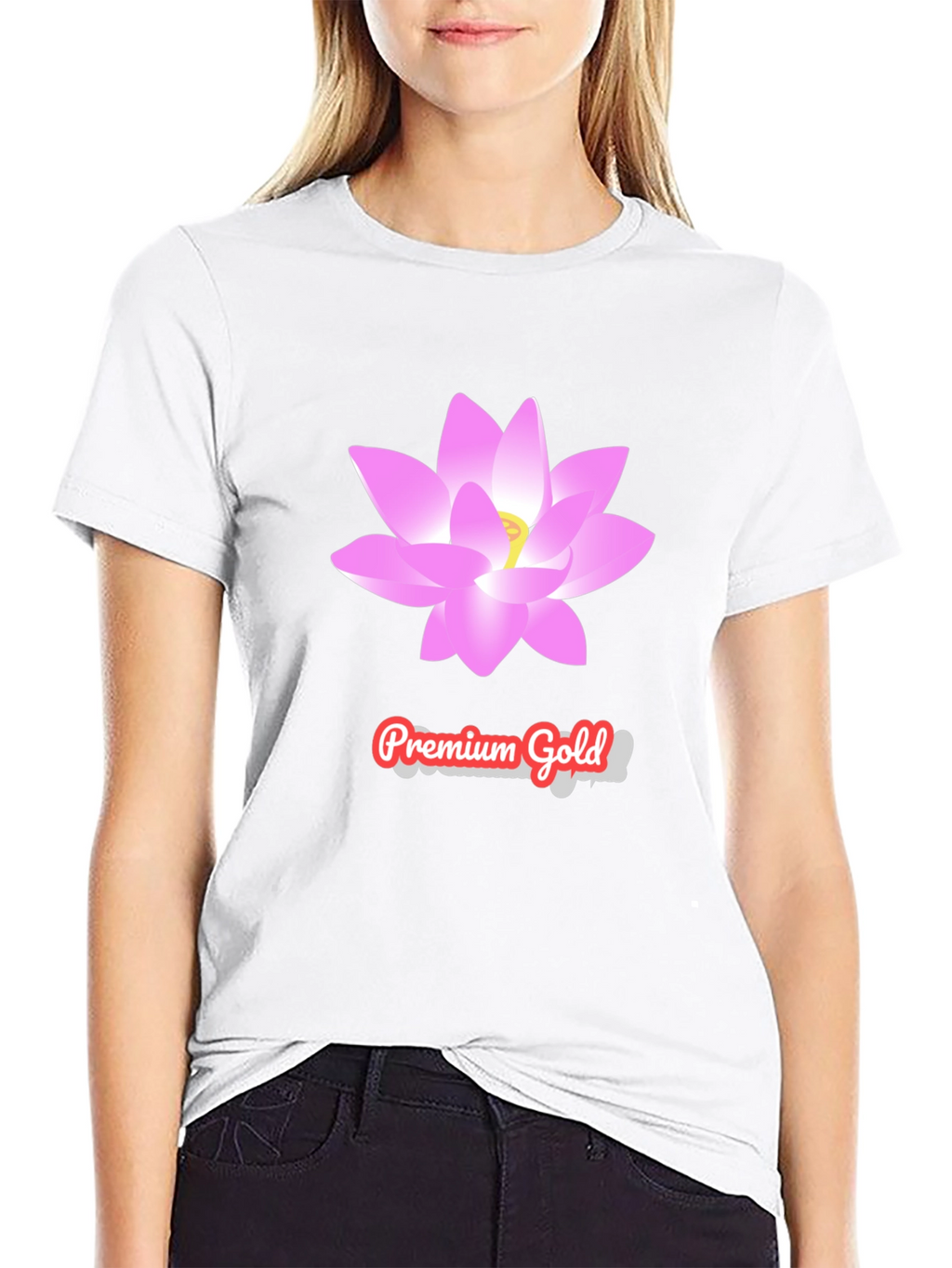Premium Gold Lotus T-Shirt