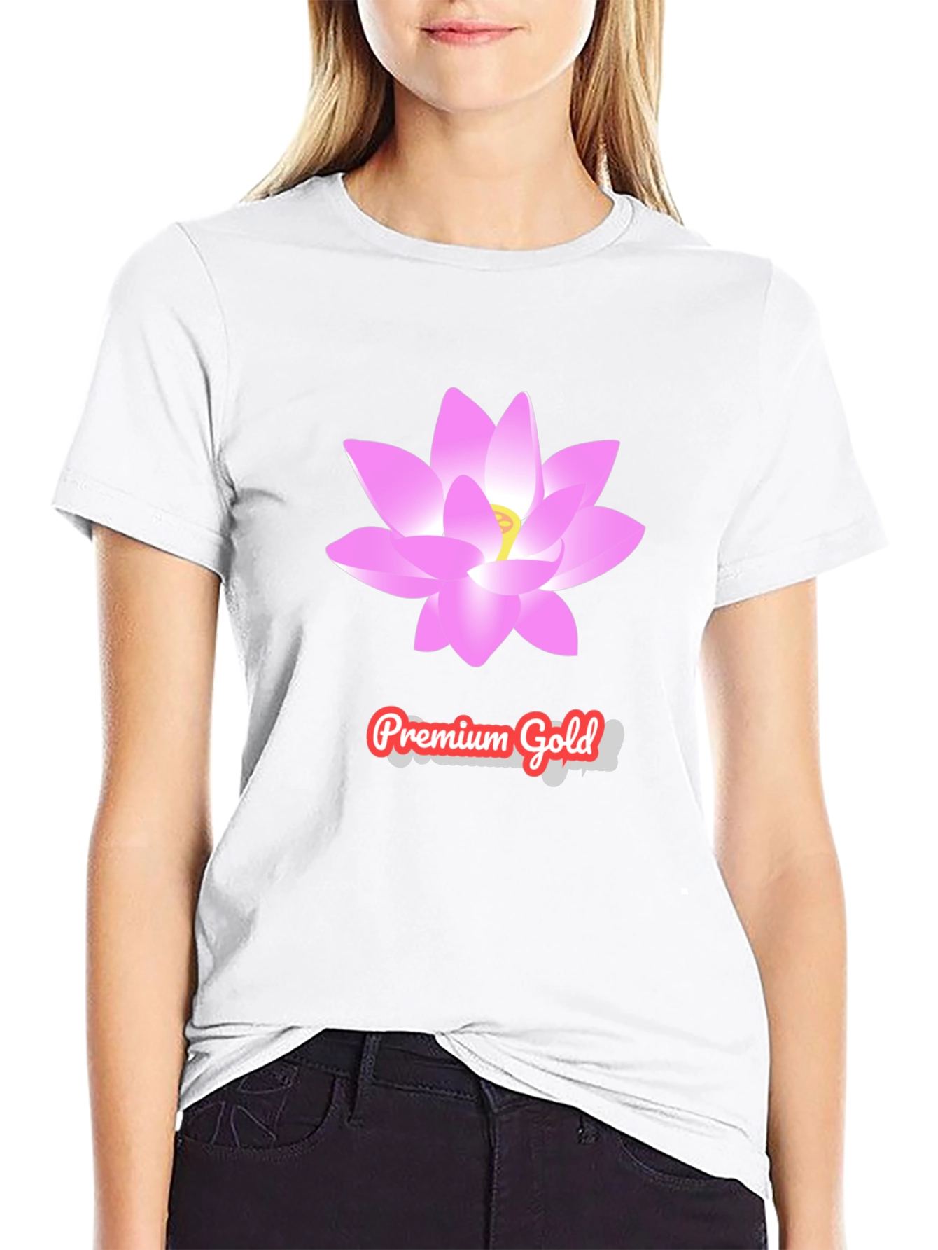 Premium Gold Lotus T-Shirt