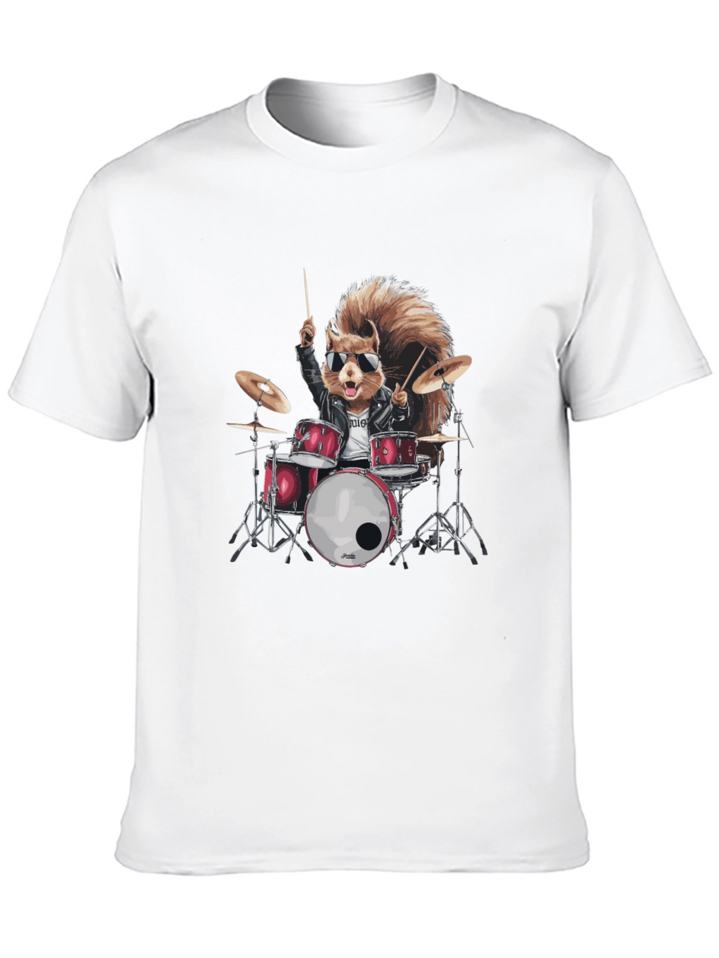 Squirrel Drummer Black T-Shirt