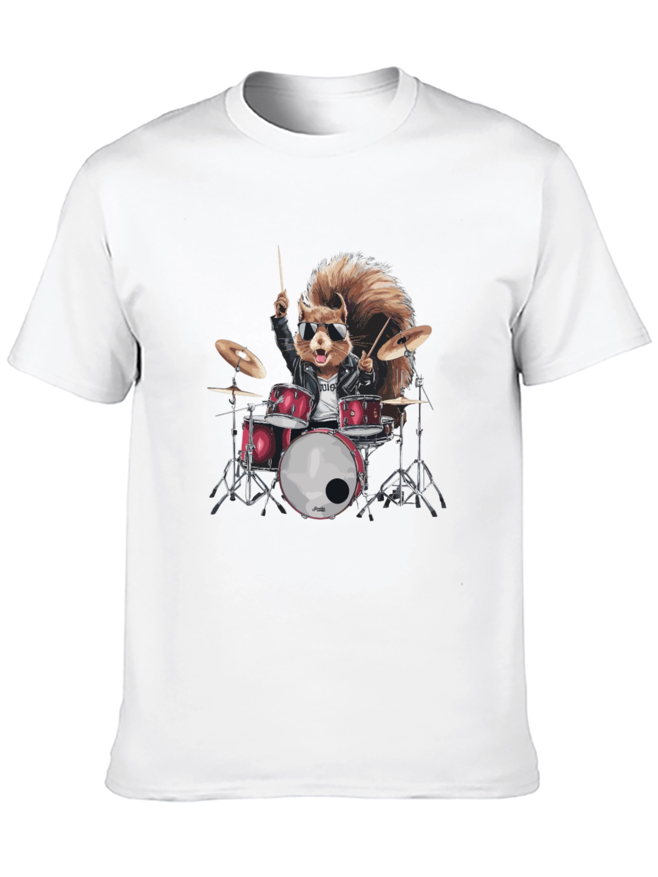 Squirrel Drummer Black T-Shirt