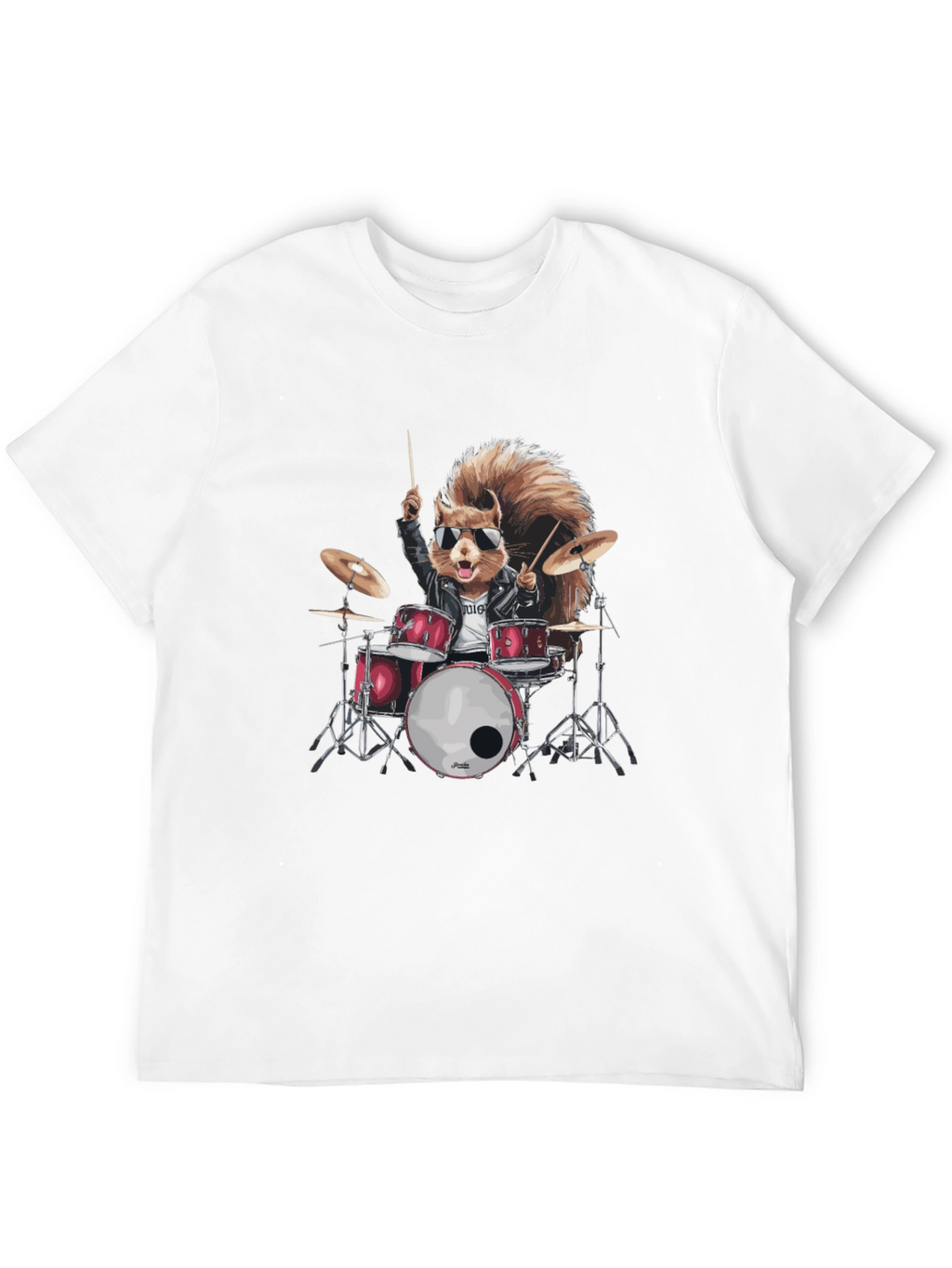 Squirrel Drummer Black T-Shirt