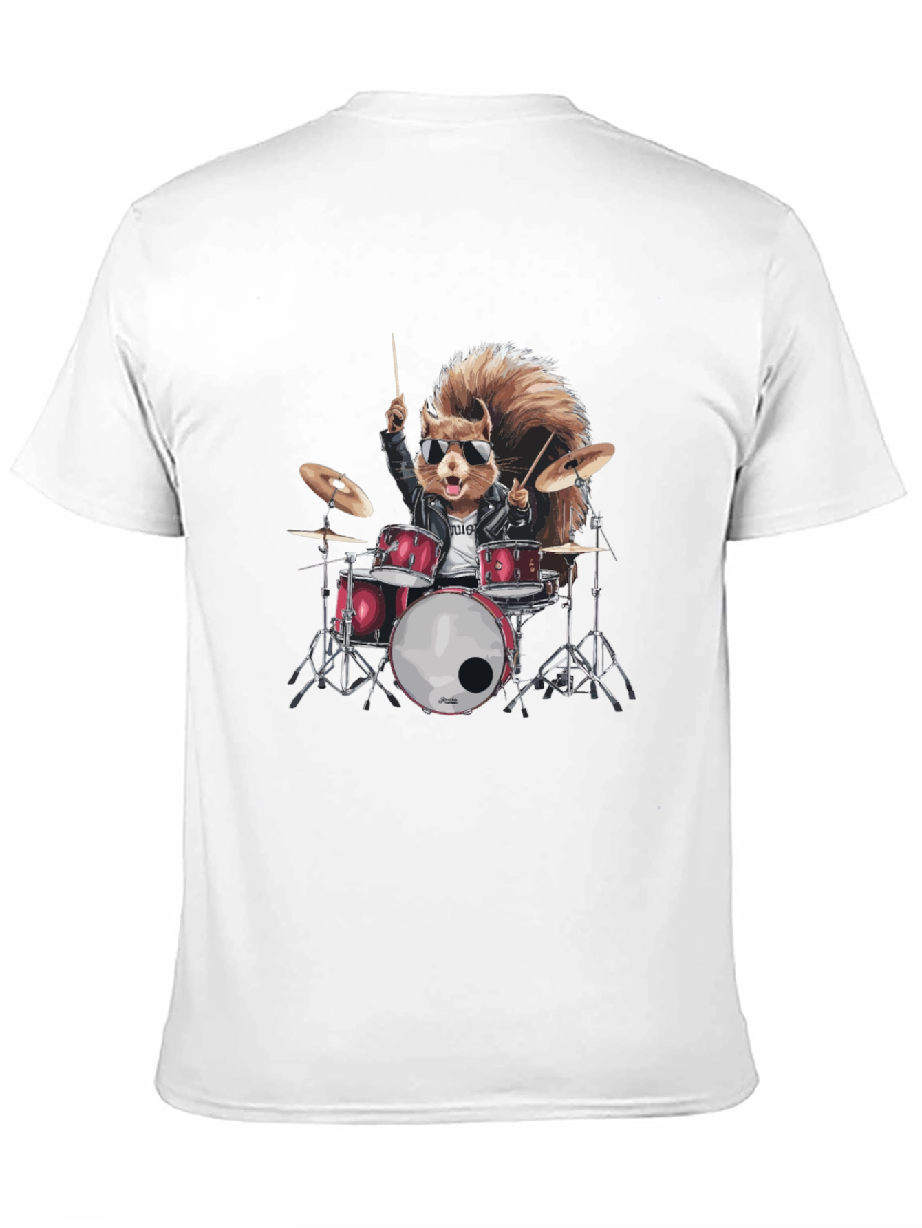 Squirrel Drummer Black T-Shirt