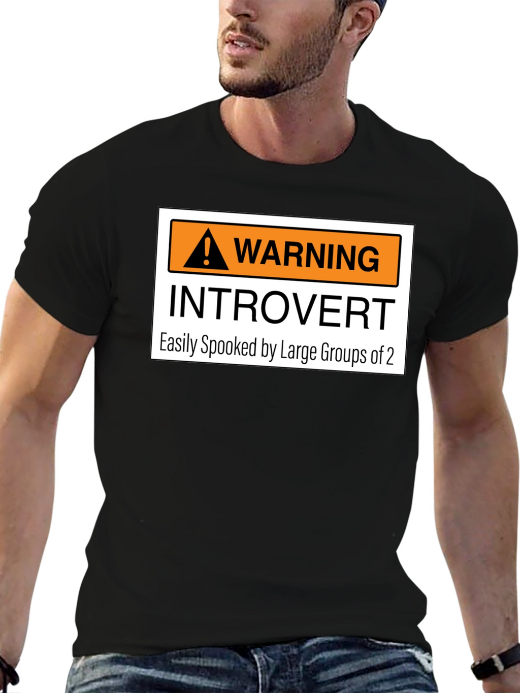 Introvert Warning Graphic Tee - Easily Spooked