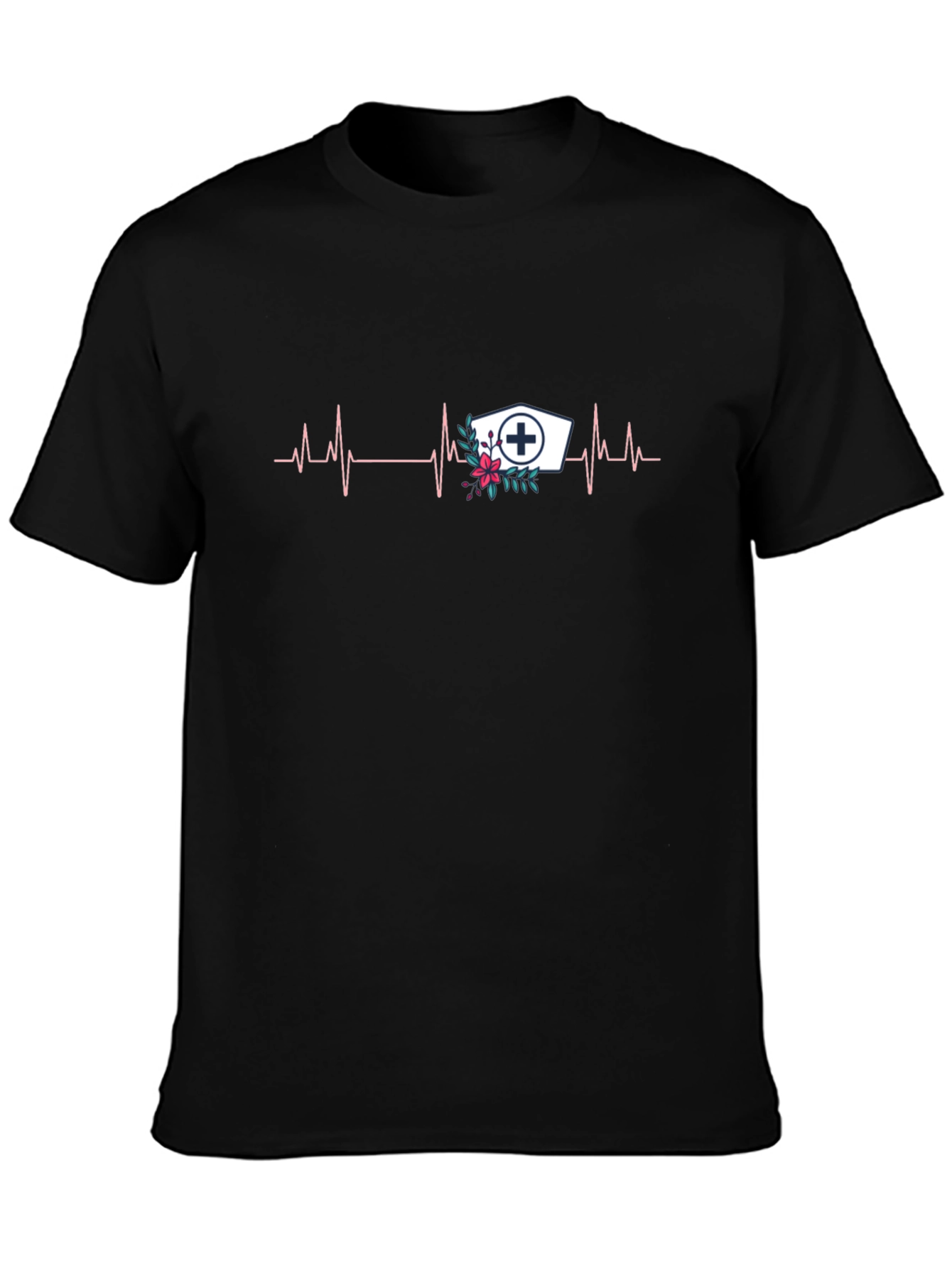 Nurse Heartbeat Graphic Tee - Black