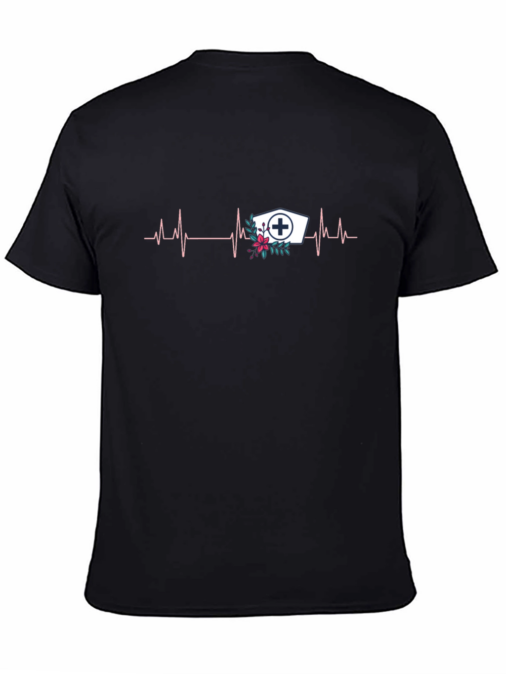 Nurse Heartbeat Graphic Tee - Black