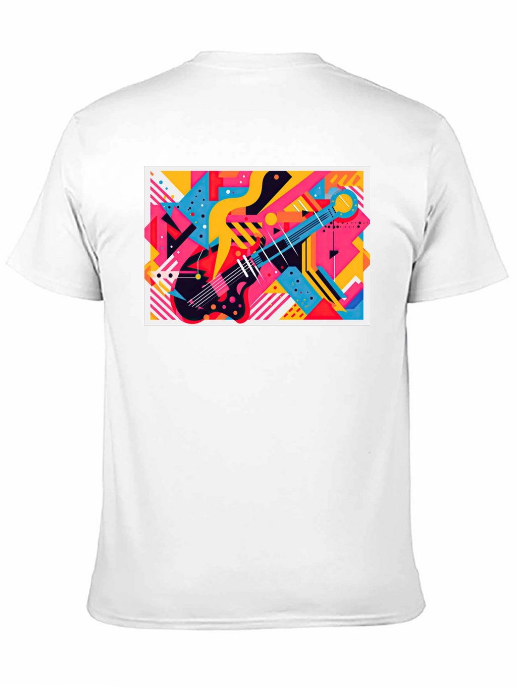 Abstract Guitar Graphic Tee - Trendy Music Lover T-Shirt