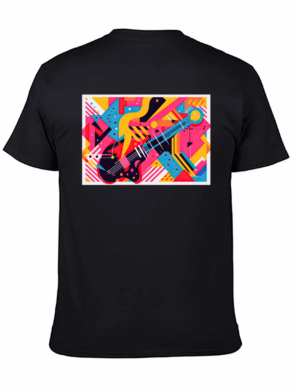 Abstract Guitar Graphic Tee - Trendy Music Lover T-Shirt