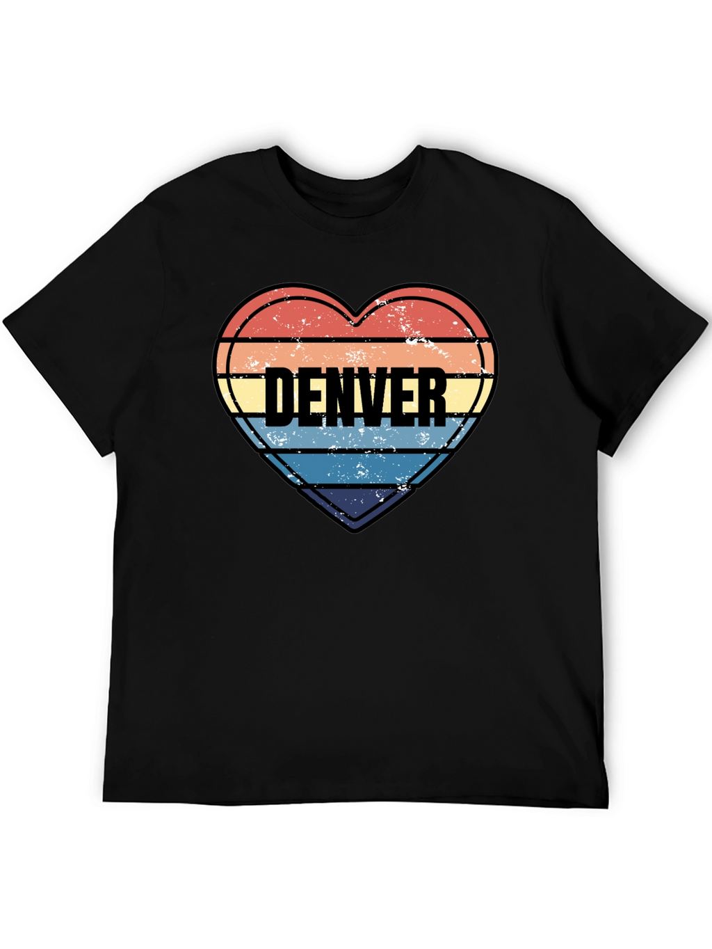 Denver Heart Striped Graphic T-Shirt