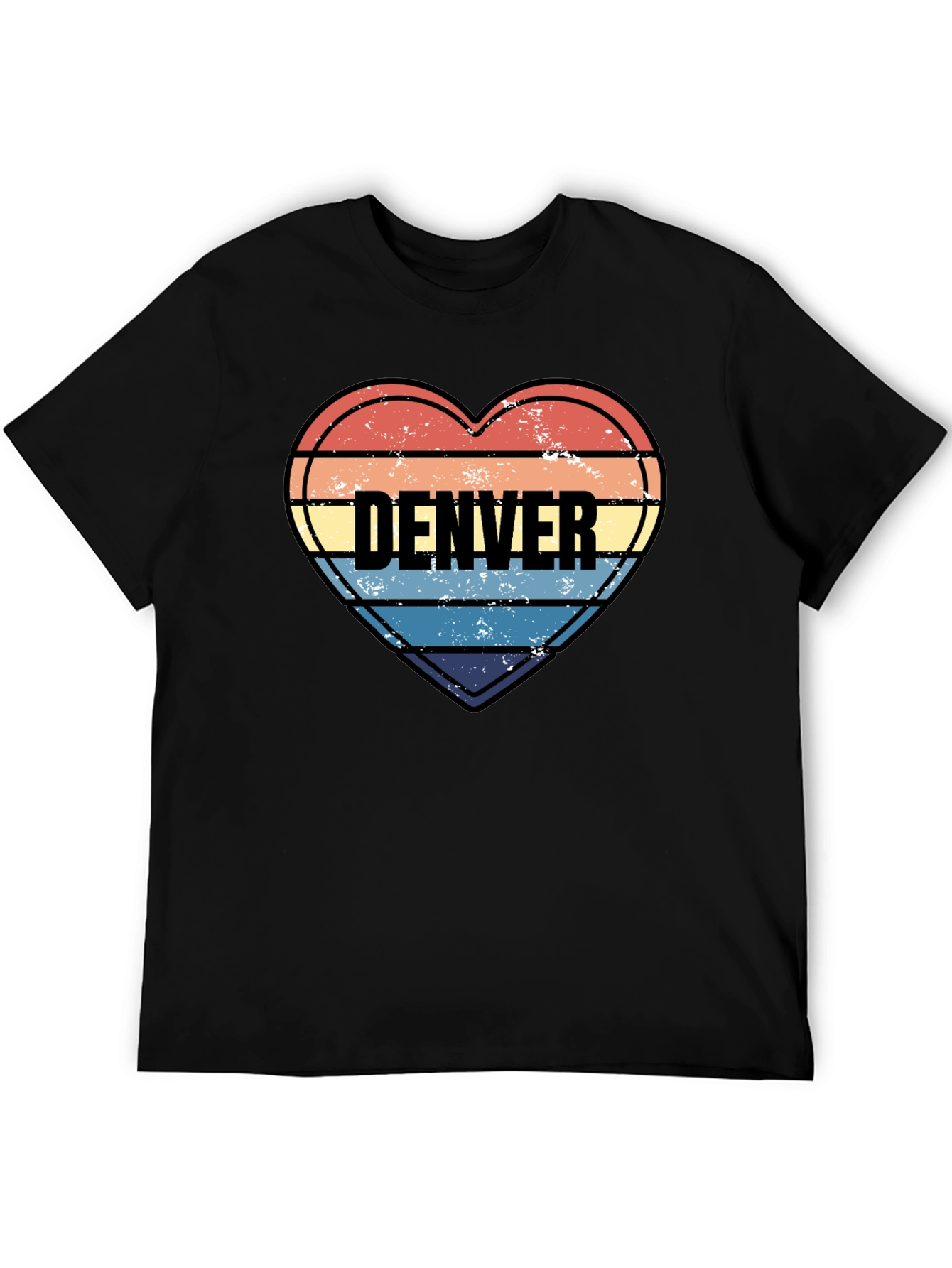 Denver Heart Striped Graphic T-Shirt