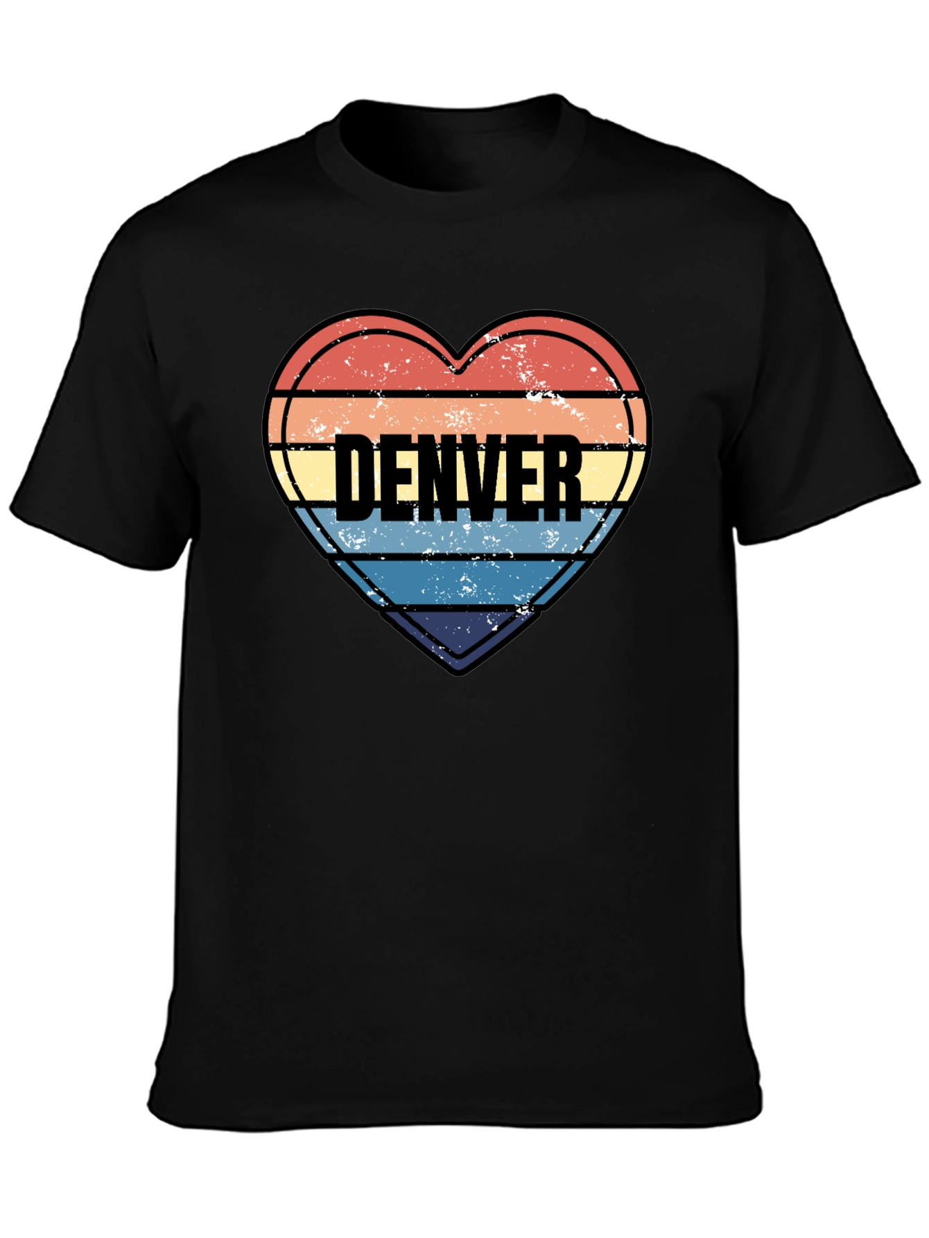 Denver Heart Striped Graphic T-Shirt
