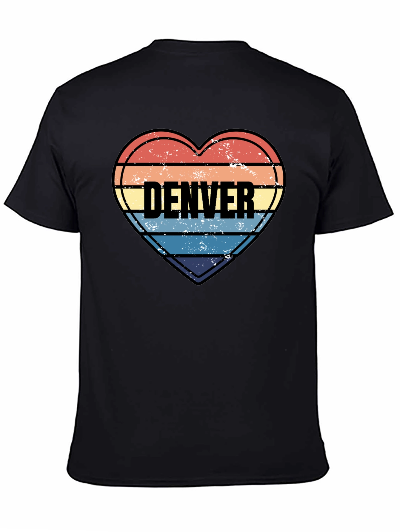 Denver Heart Striped Graphic T-Shirt