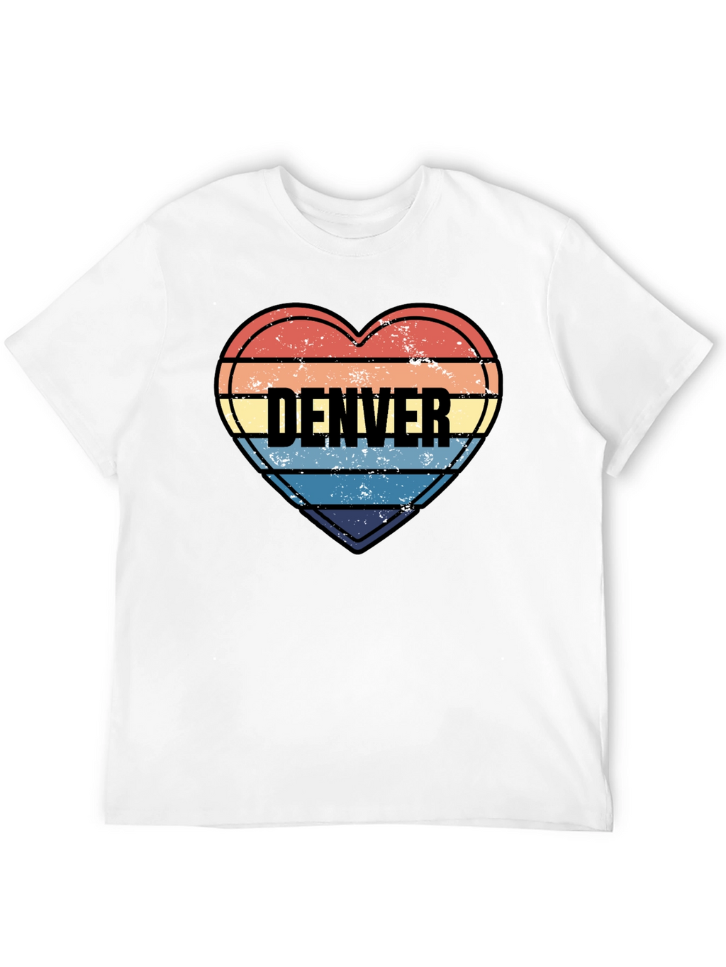 Denver Heart Striped Graphic T-Shirt