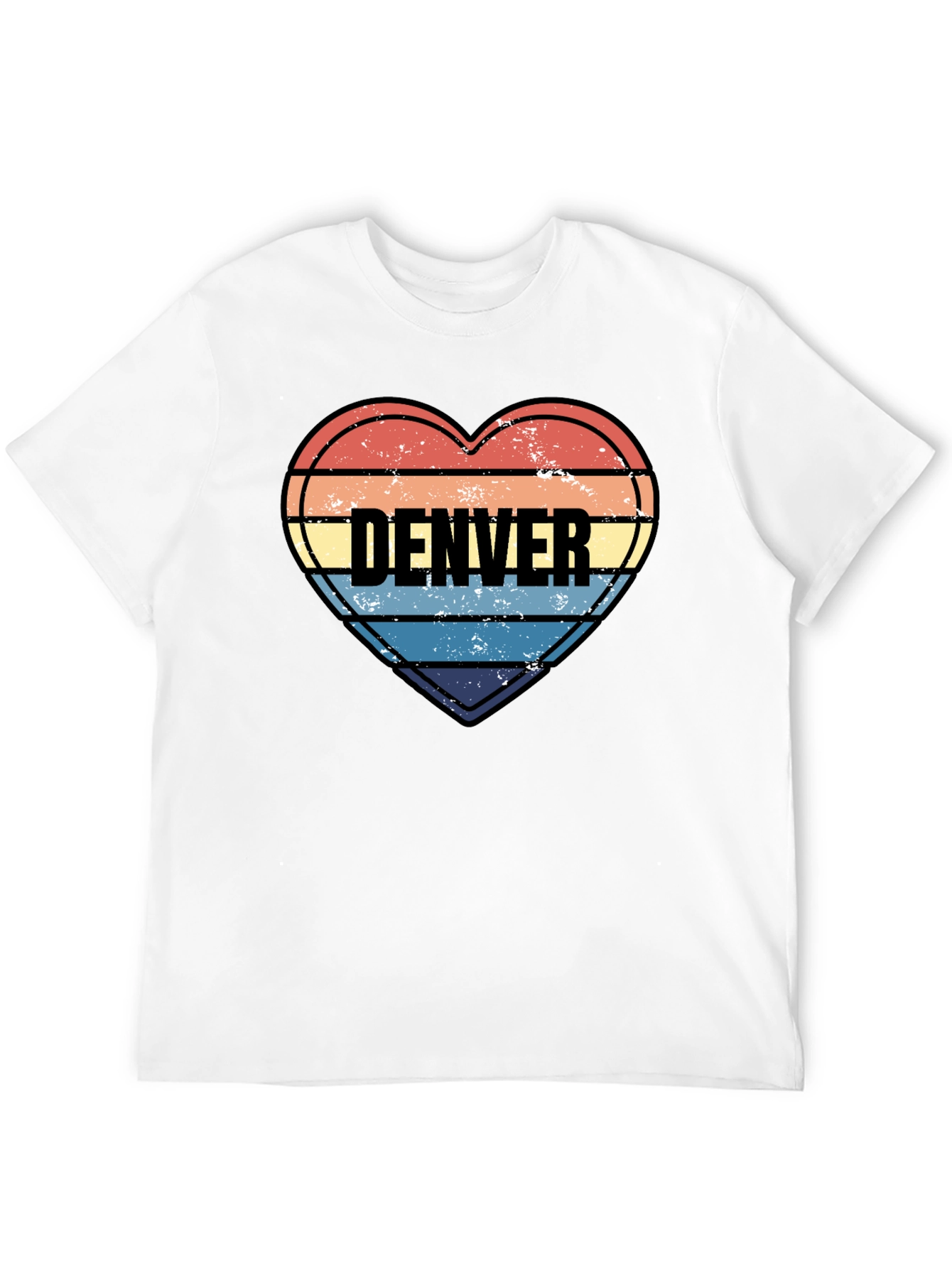 Denver Heart Striped Graphic T-Shirt