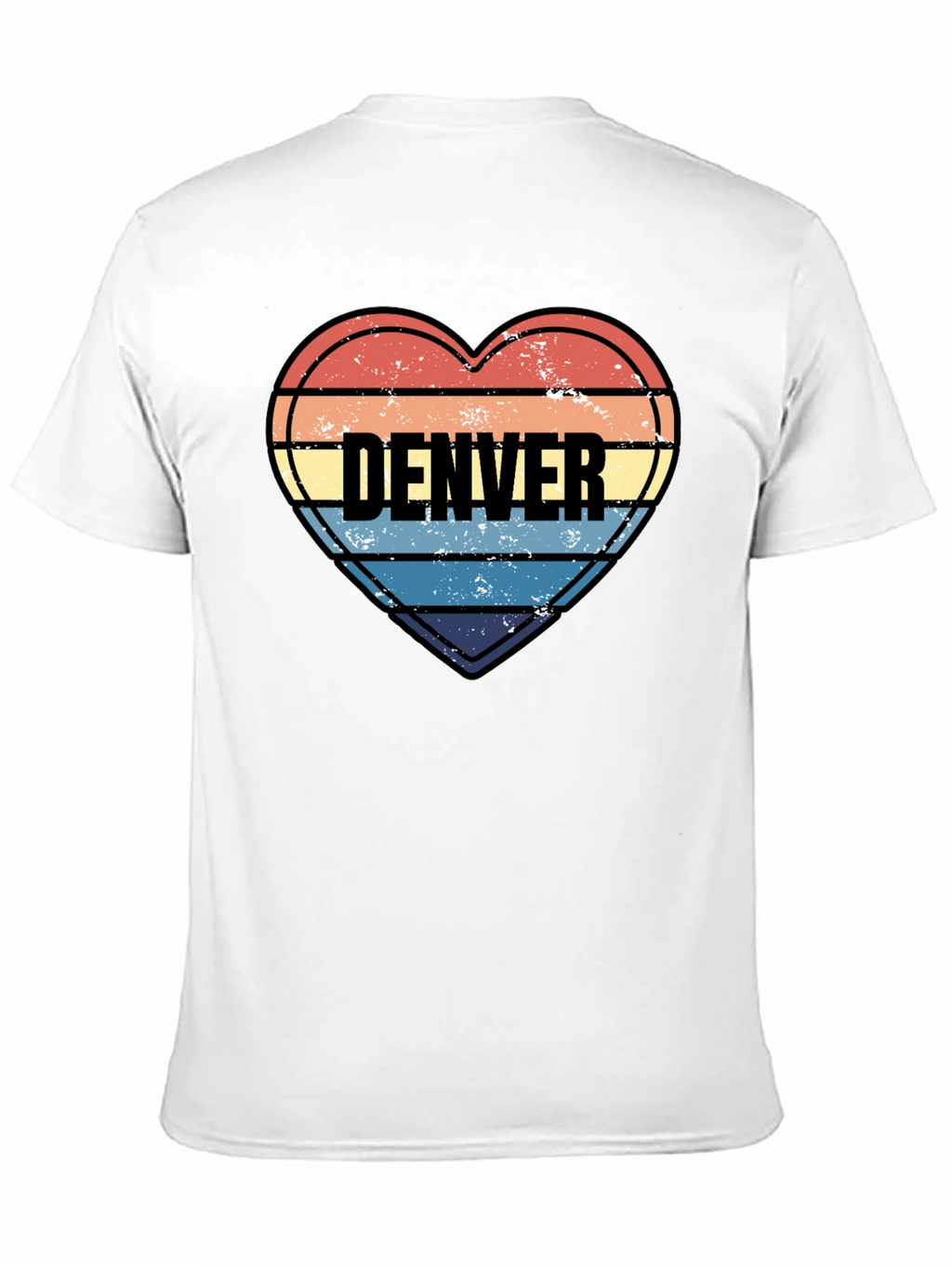 Denver Heart Striped Graphic T-Shirt