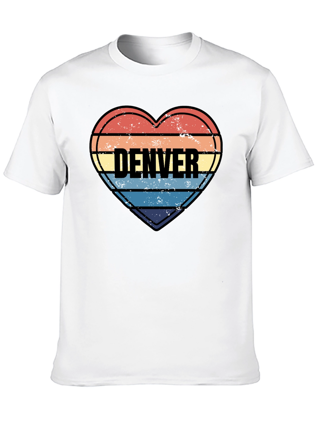 Denver Heart Striped Graphic T-Shirt