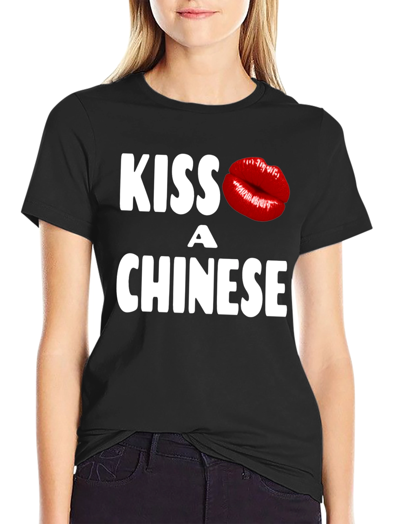 Kiss a Chinese T-Shirt - Novelty Graphic Tee