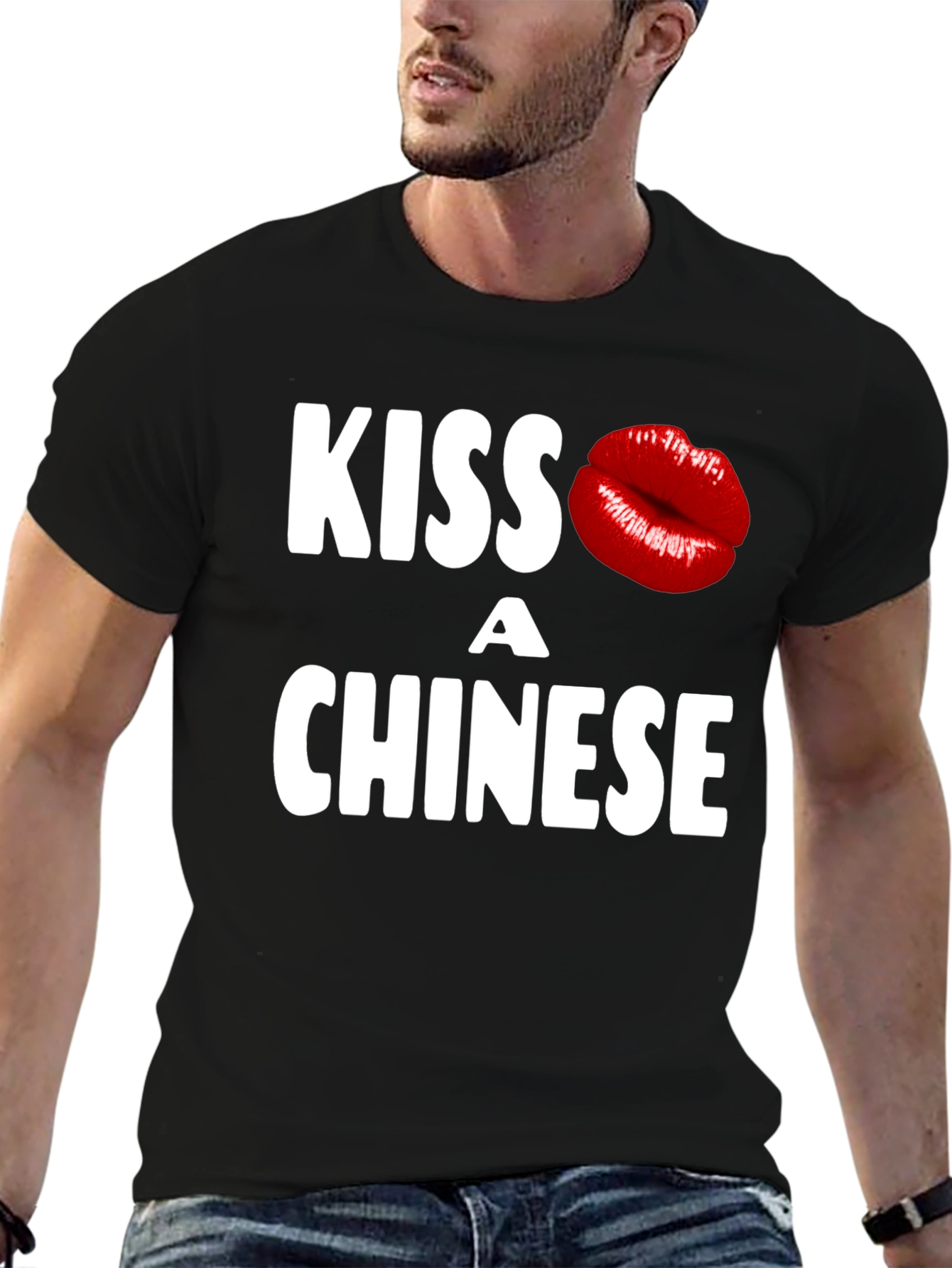 Kiss a Chinese T-Shirt - Novelty Graphic Tee