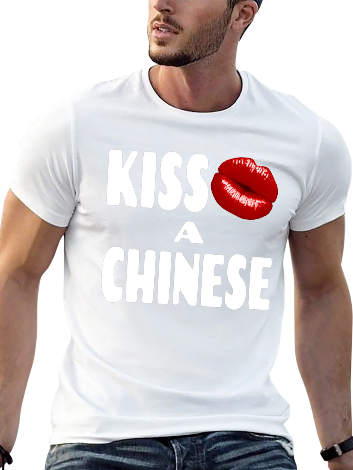 Kiss a Chinese T-Shirt - Novelty Graphic Tee