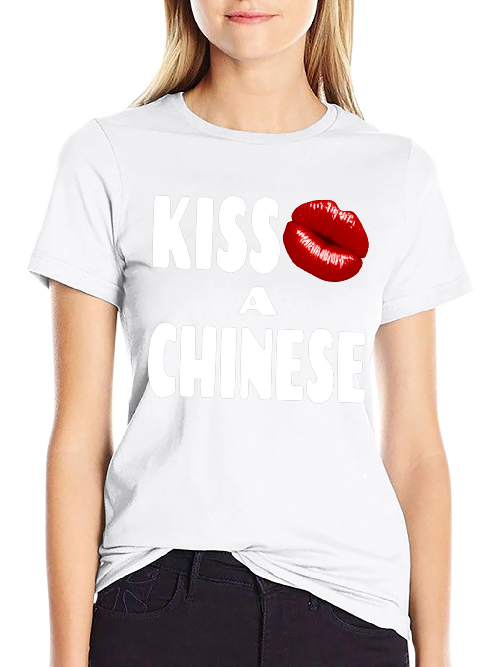 Kiss a Chinese T-Shirt - Novelty Graphic Tee