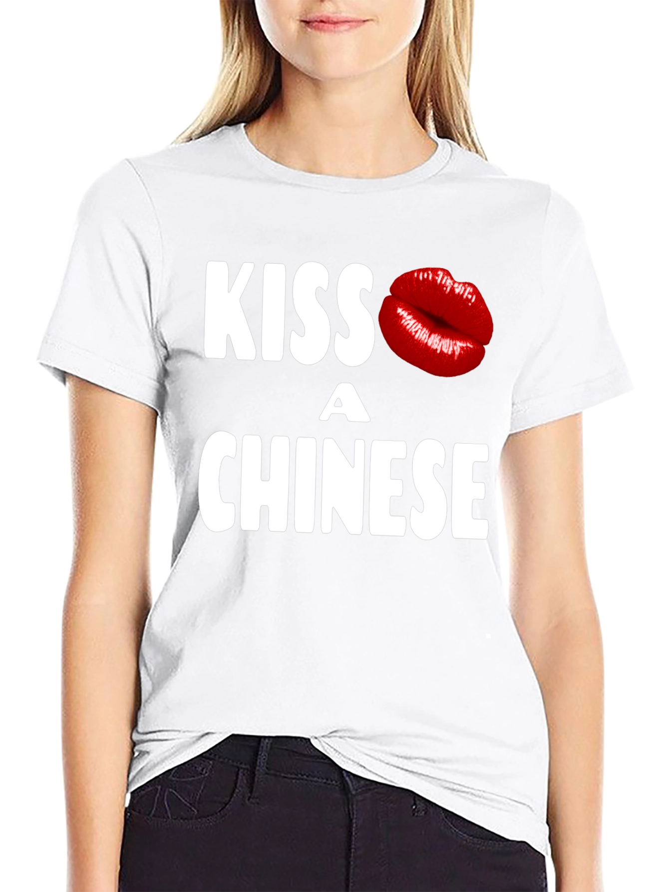 Kiss a Chinese T-Shirt - Novelty Graphic Tee
