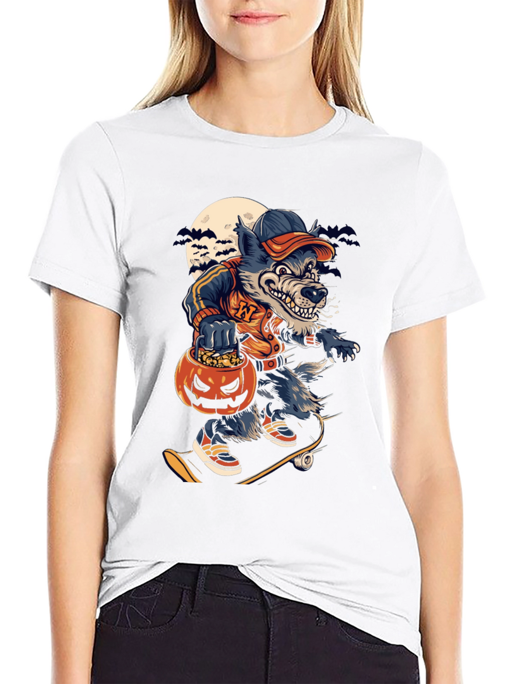 Spooky Skater Wolf T-Shirt