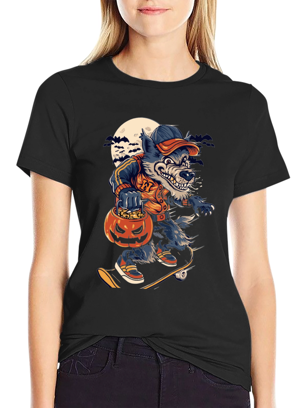Spooky Skater Wolf T-Shirt