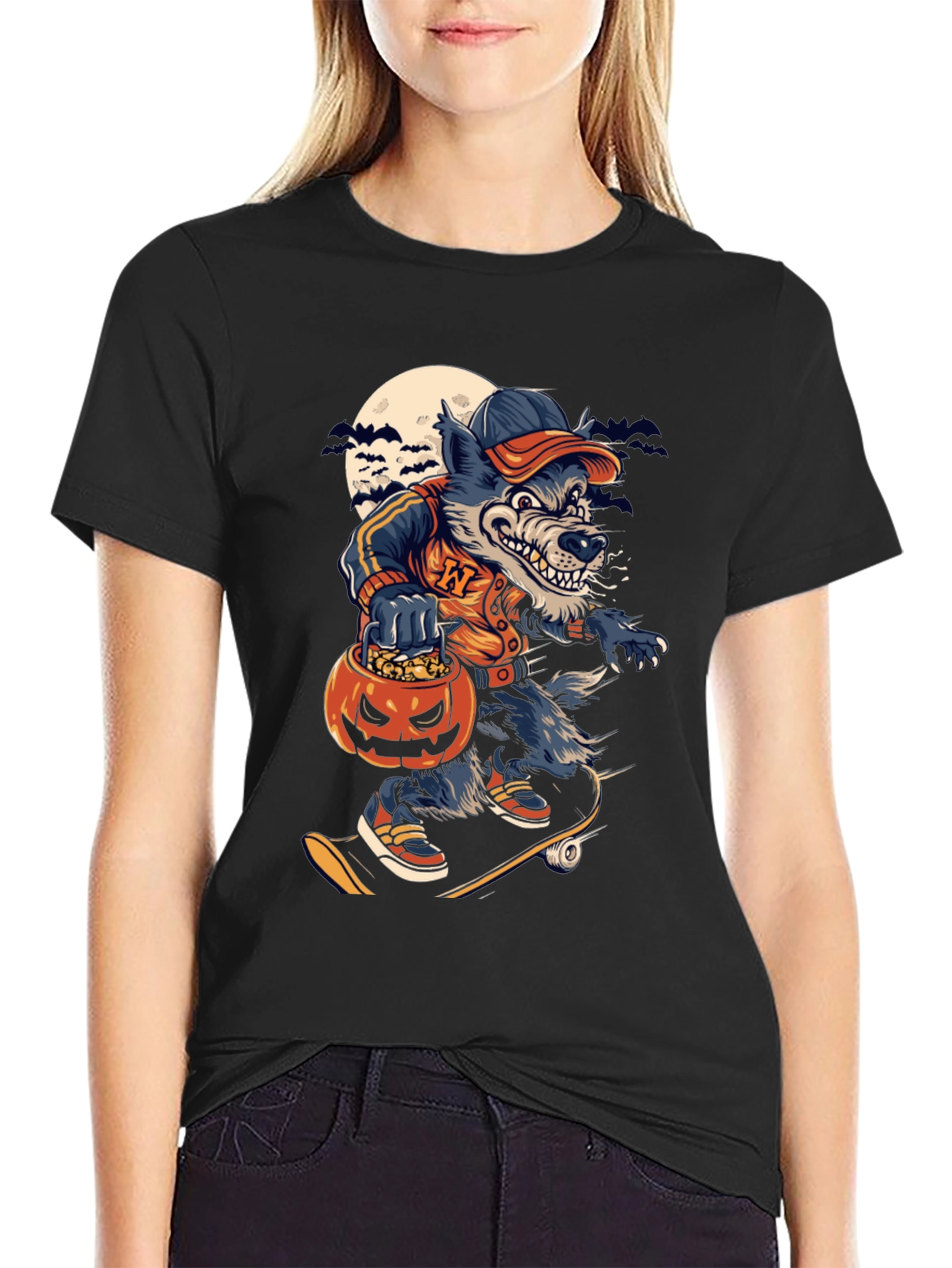 Spooky Skater Wolf T-Shirt