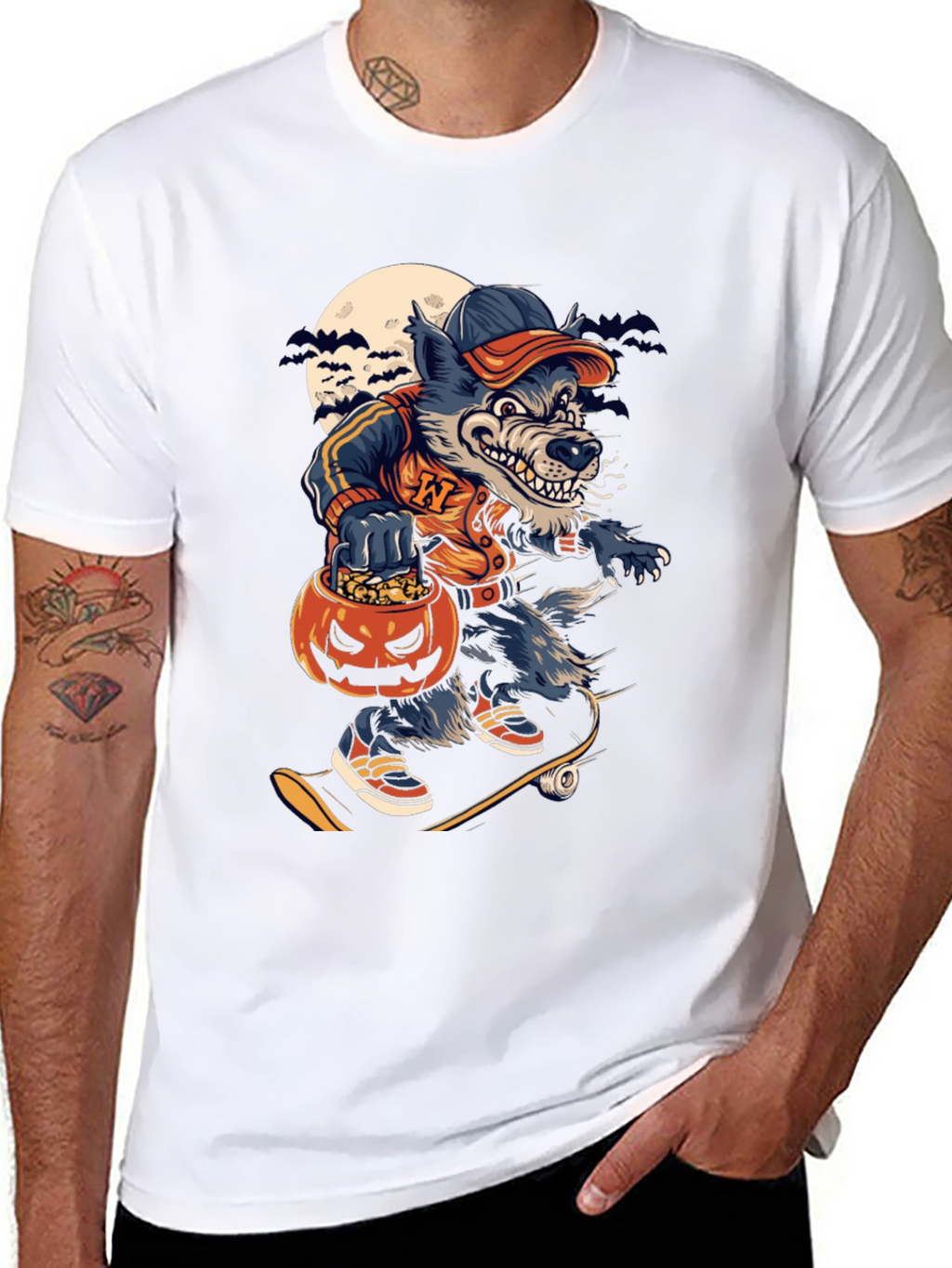 Spooky Skater Wolf T-Shirt