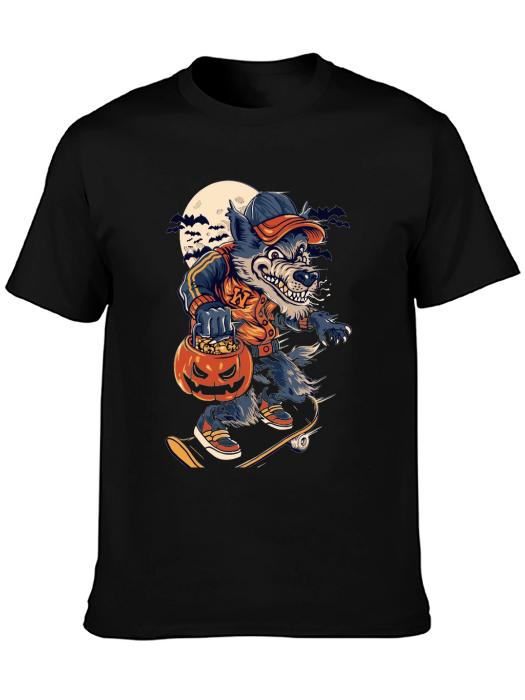 Spooky Skater Wolf T-Shirt