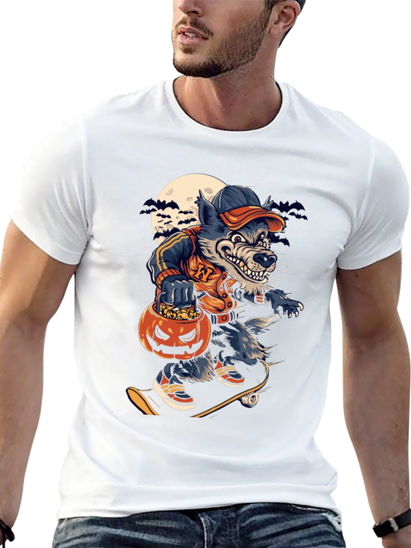 Spooky Skater Wolf T-Shirt
