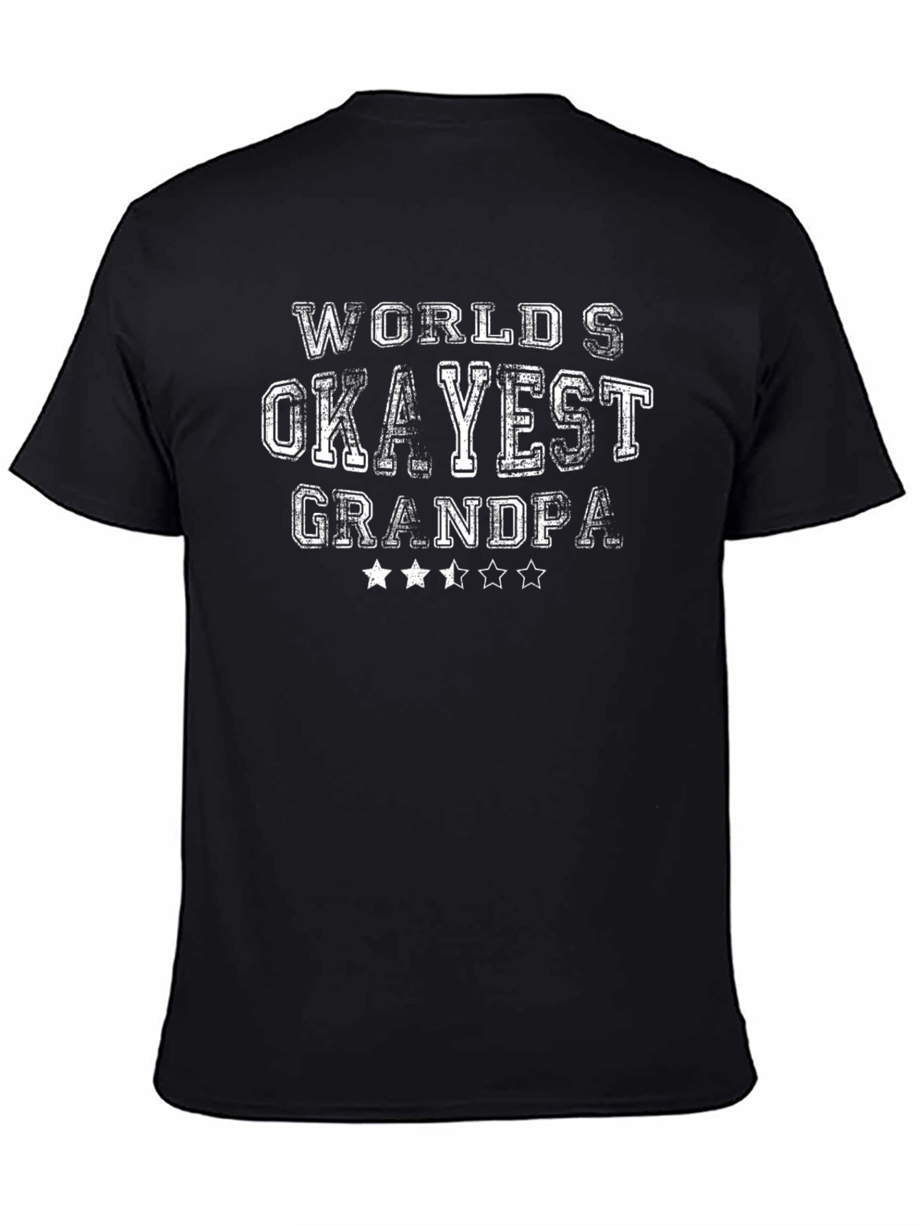 Worlds Okayest Grandpa Black T-Shirt