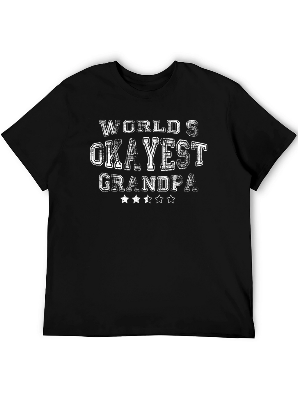Worlds Okayest Grandpa Black T-Shirt