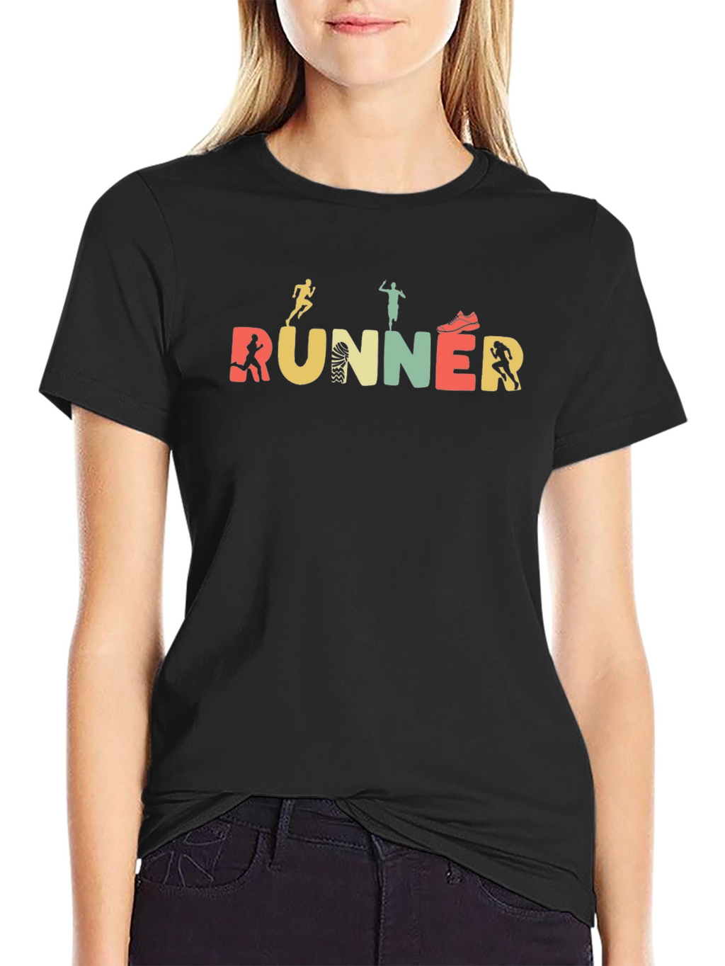 Runner Graphic Tee - Soft Black Cotton Blend