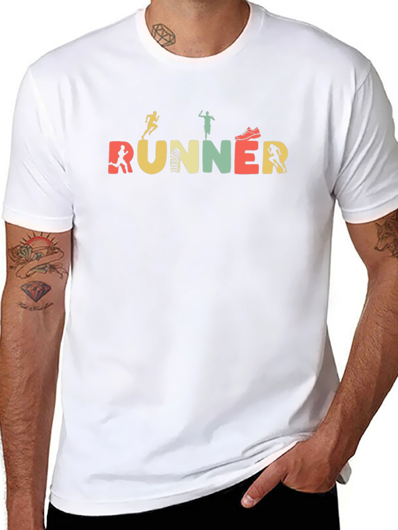 Runner Graphic Tee - Soft Black Cotton Blend