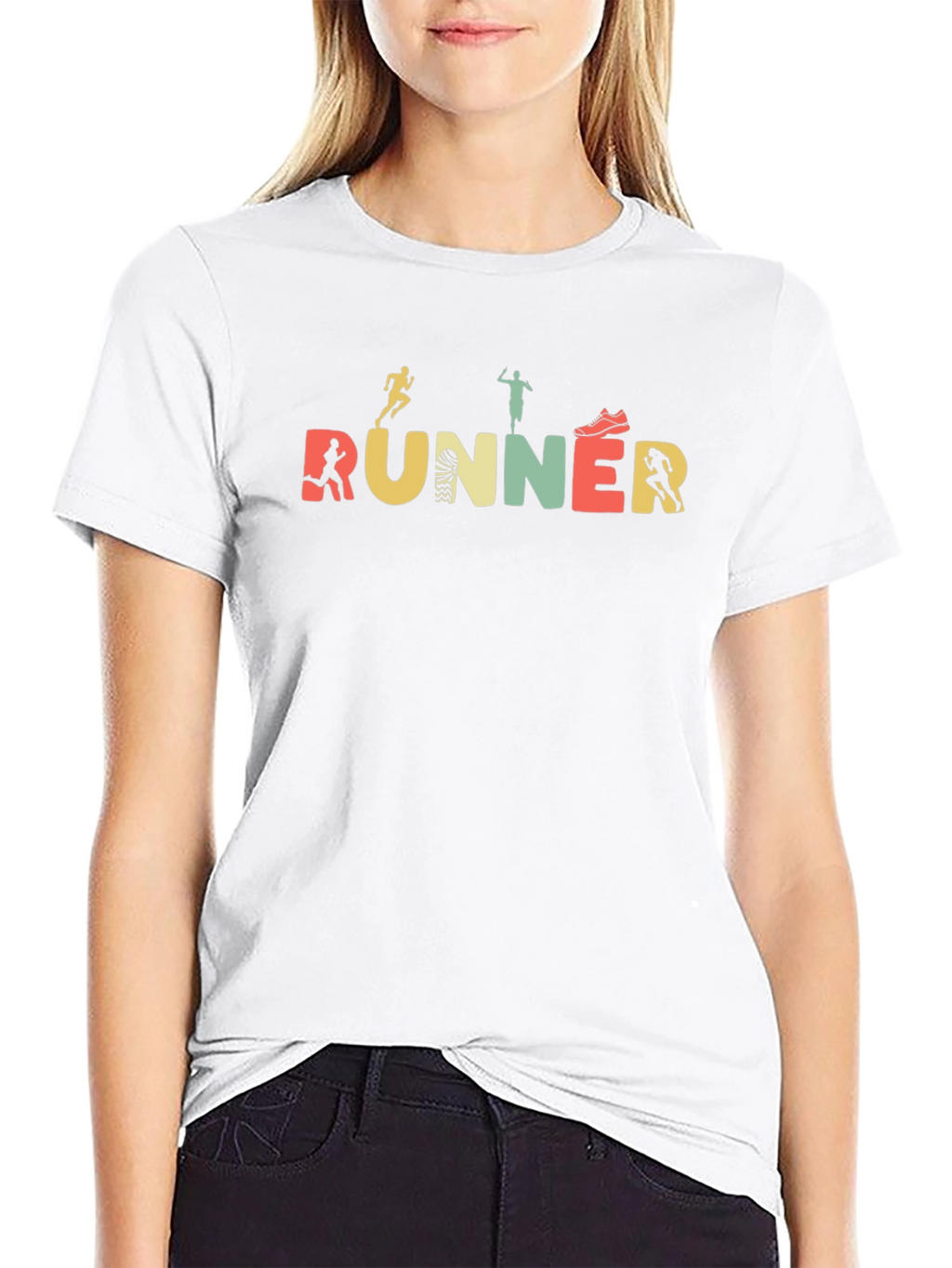 Runner Graphic Tee - Soft Black Cotton Blend