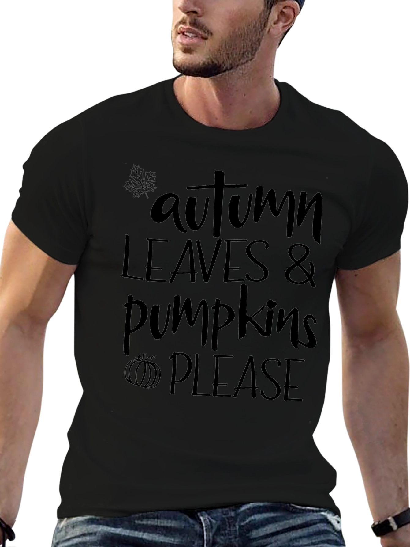 Autumn Leaves & Pumpkins Please Graphic Tee