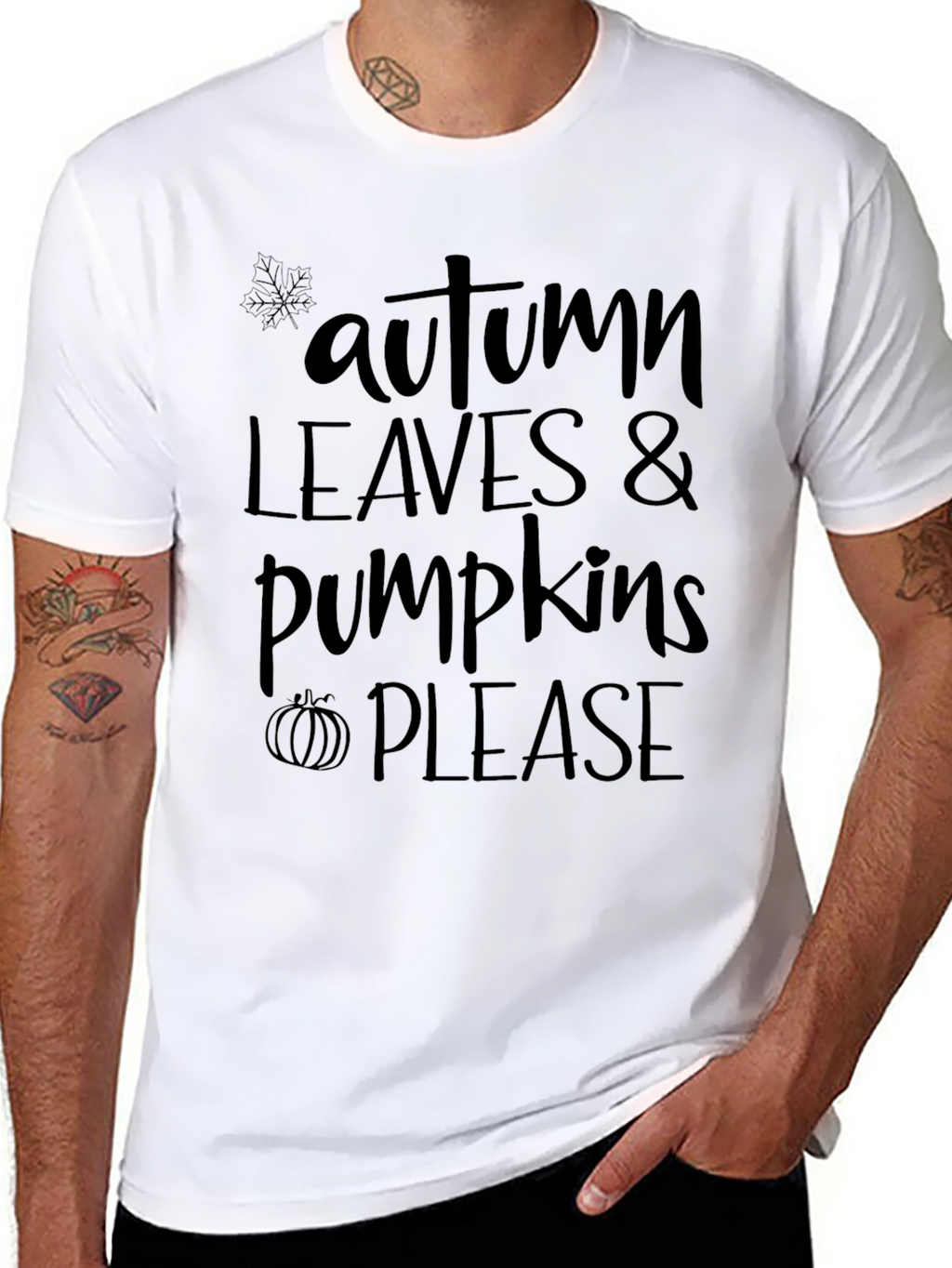 Autumn Leaves & Pumpkins Please Graphic Tee