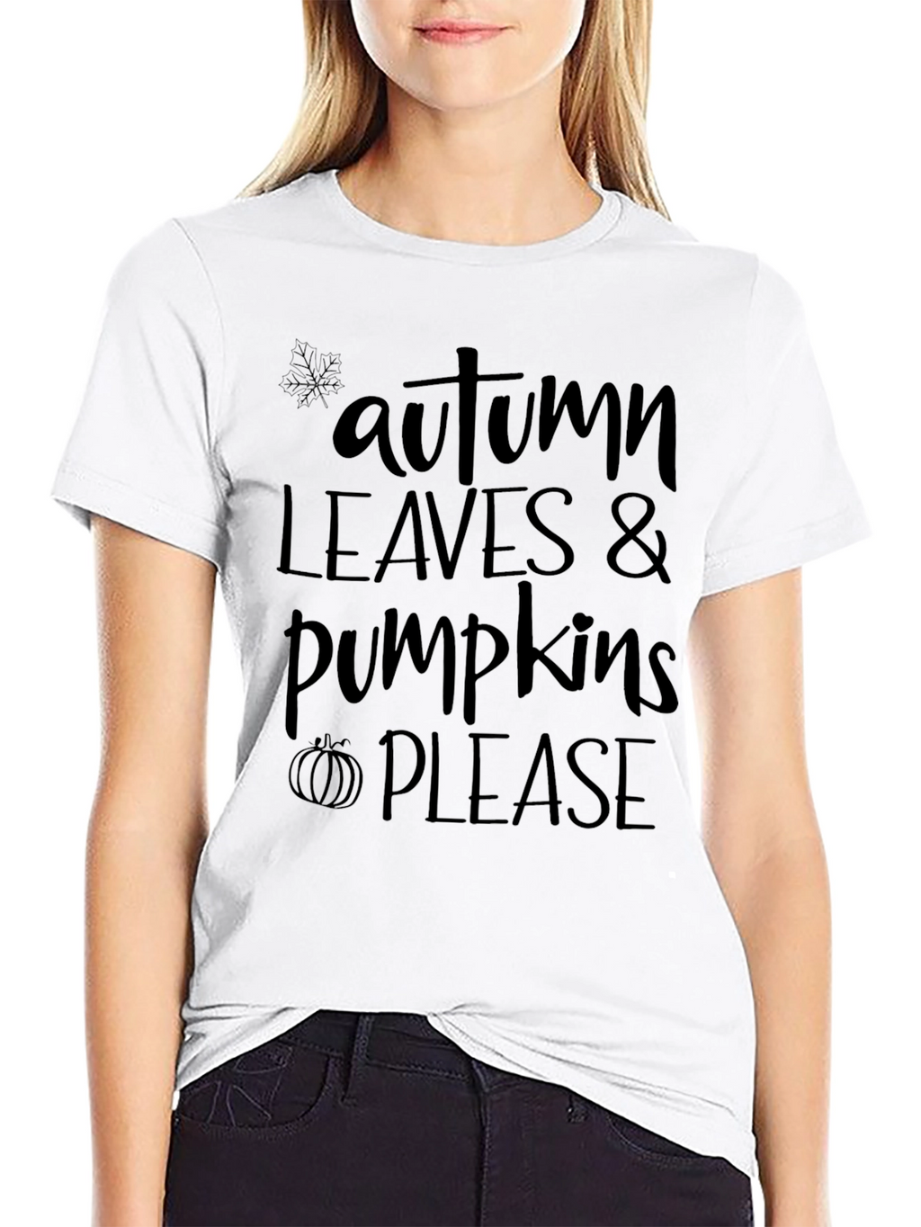 Autumn Leaves & Pumpkins Please Graphic Tee