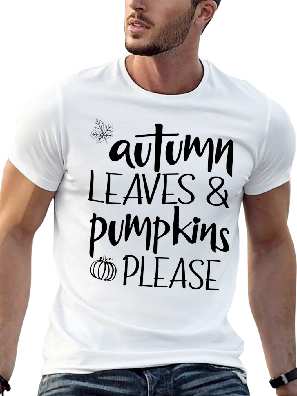 Autumn Leaves & Pumpkins Please Graphic Tee