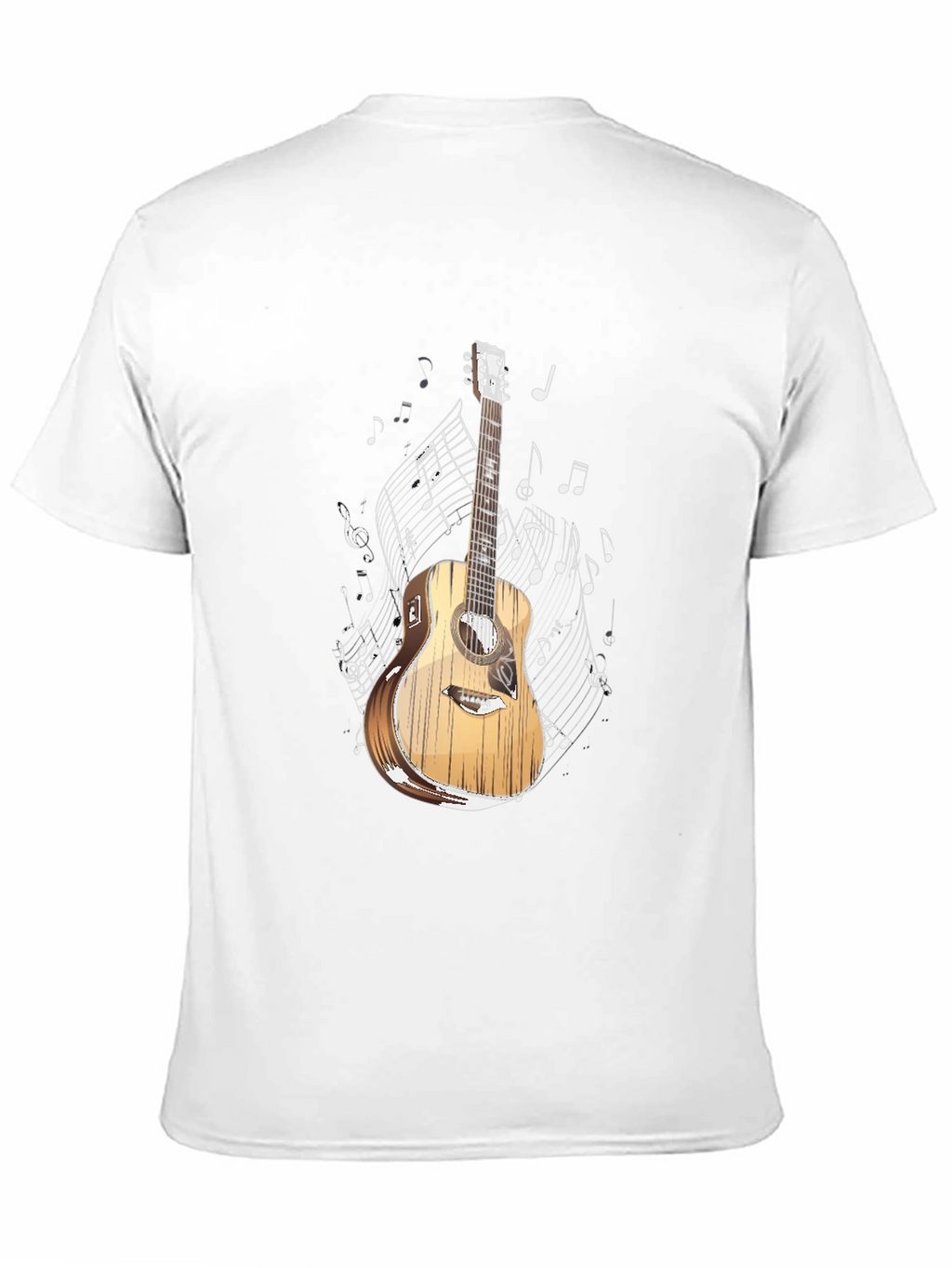 Guitar and Music Notes Graphic T-Shirt