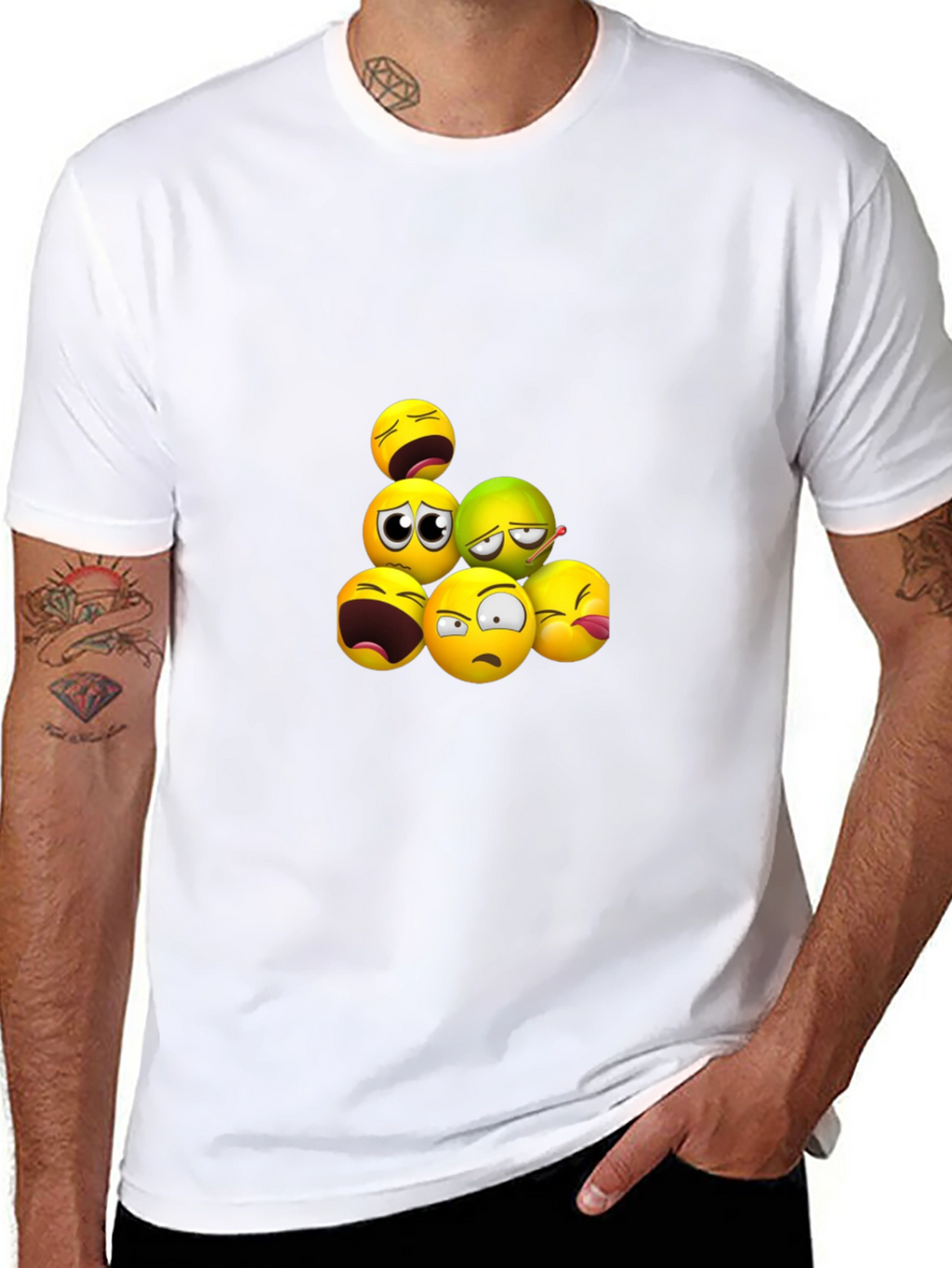 Emoji Pile Black T-Shirt
