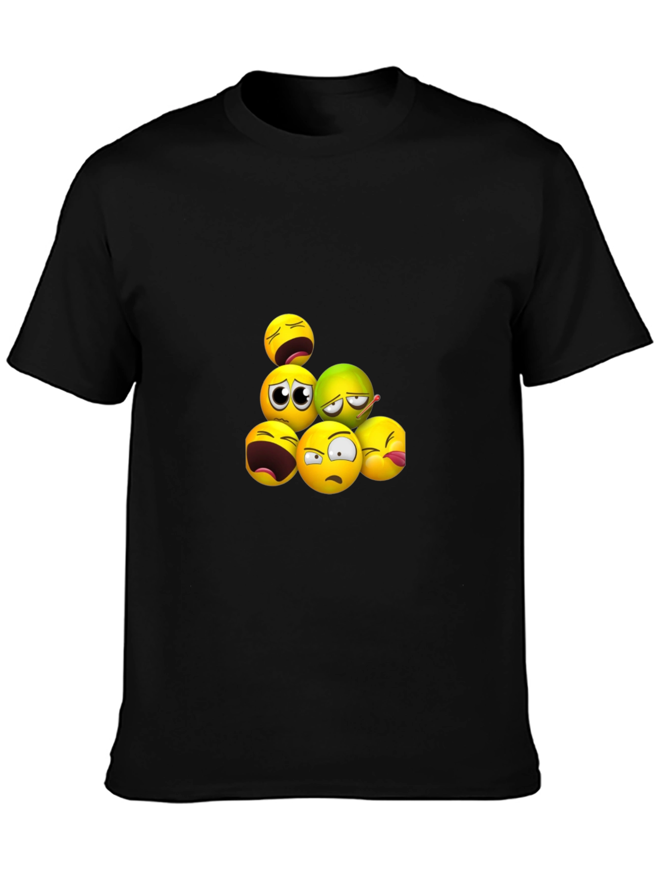 Emoji Pile Black T-Shirt