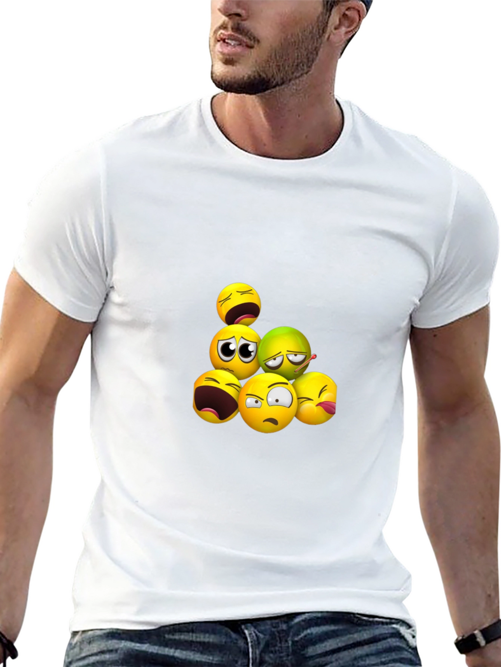 Emoji Pile Black T-Shirt