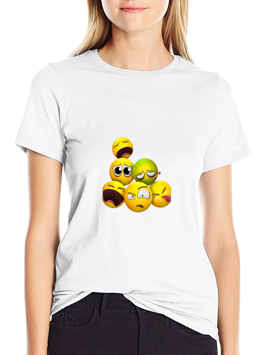 Emoji Pile Black T-Shirt