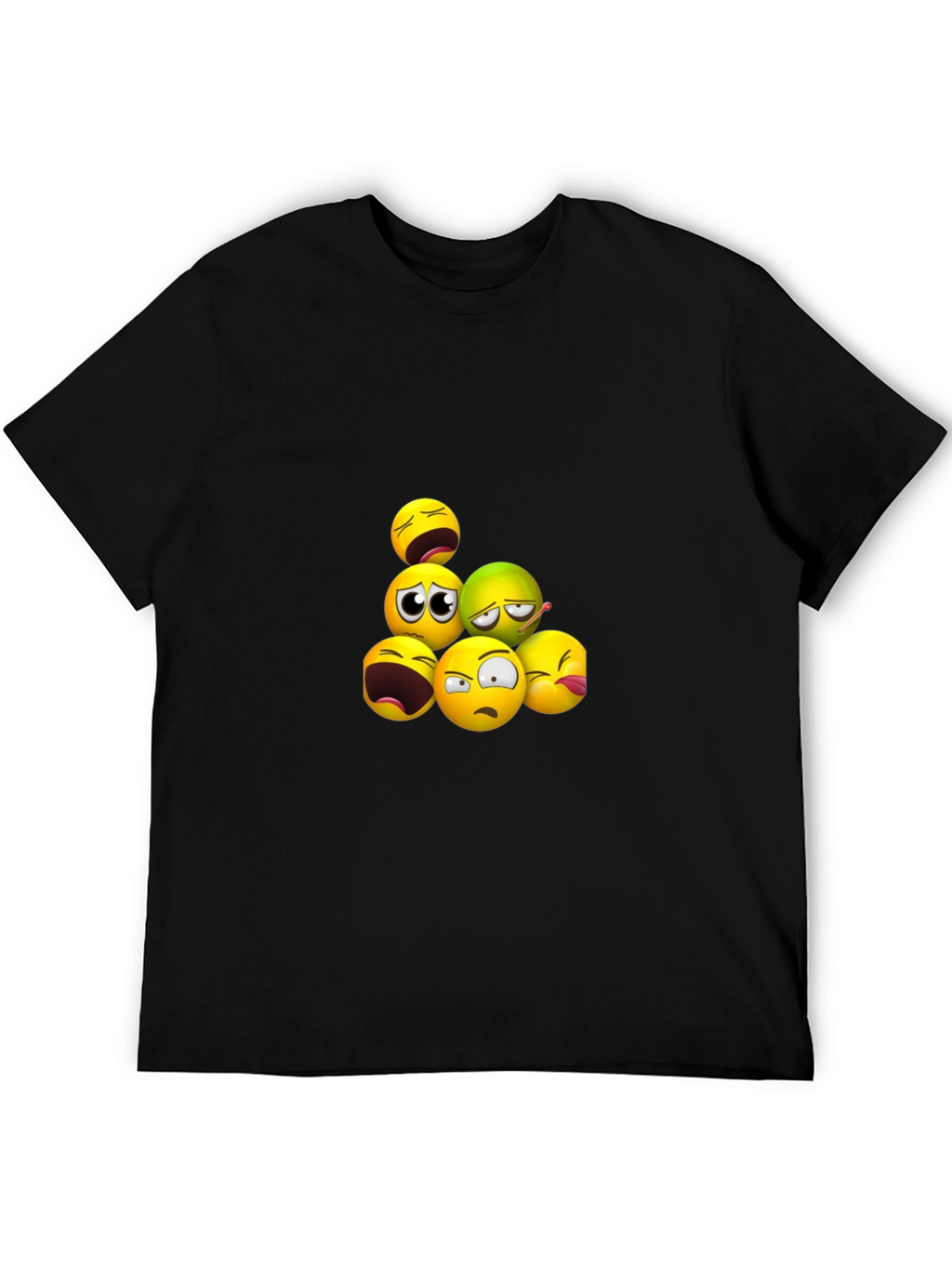 Emoji Pile Black T-Shirt