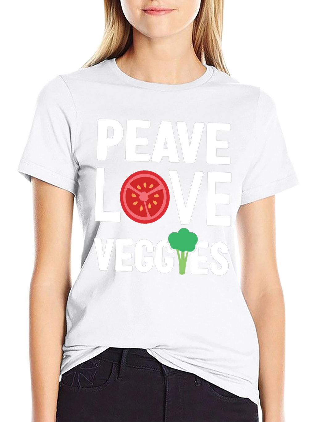 Peace Love Veggies Graphic T-Shirt